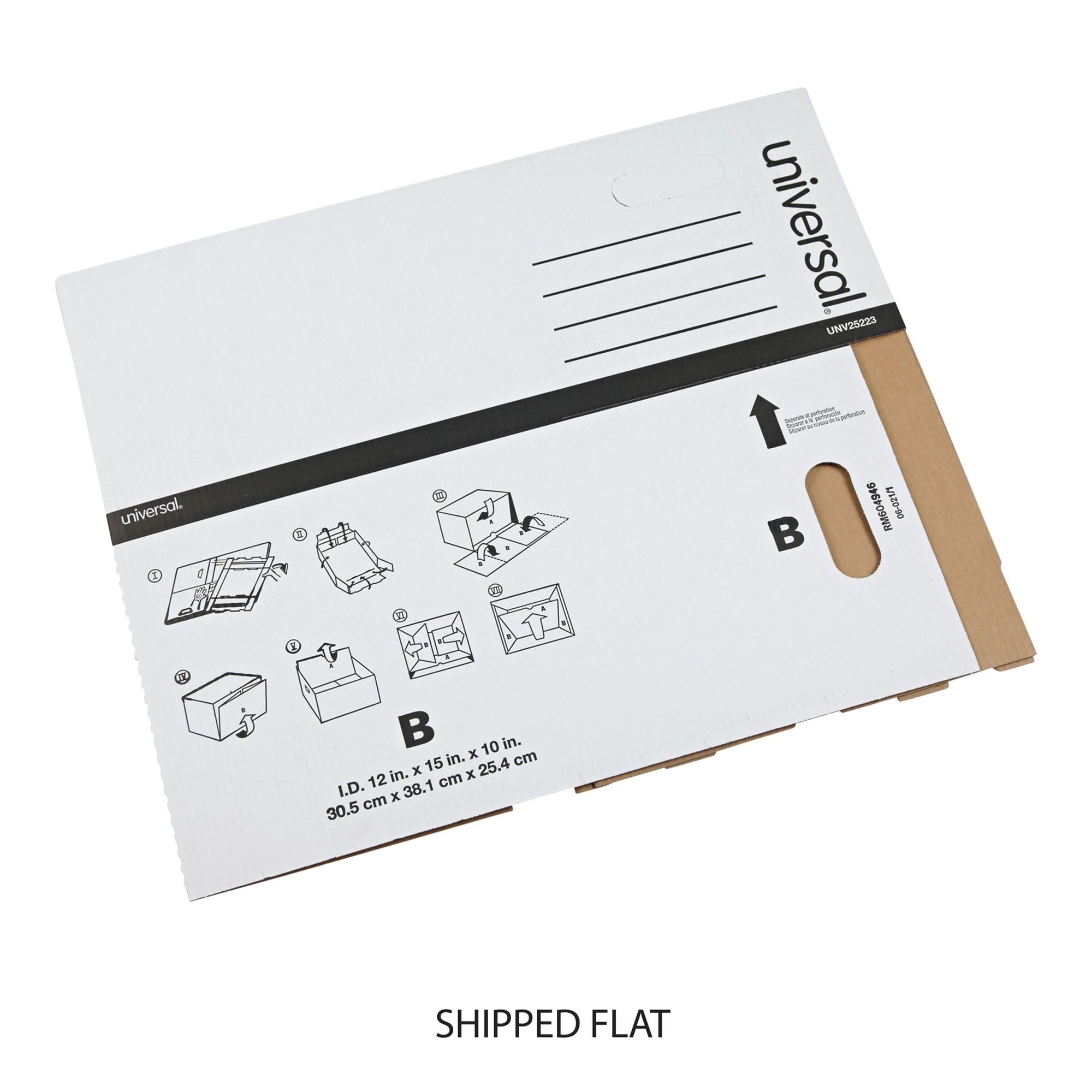 Universal Economy Shipping Boxes 12x15x9.7/8 Inches - White Corrugated Cardboard Boxes (10 Pack) - Perfect for Ecommerce, Moving & Storage