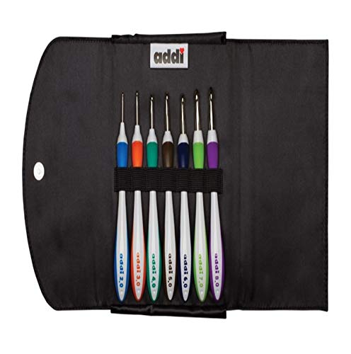Addi Crochet Hook Swing Standard Set with 1 Red Crochet Hook Gauge - Premium Knitting & Crochet Tools for Beginners & Experts - Perfect for Amigurumi, Scarves, Blankets & DIY Crafts