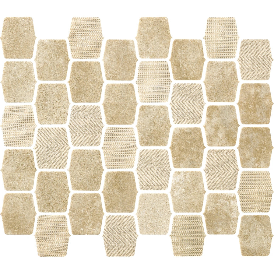 Serene Layers 2 Inch Lantern Glass Mosaic Tile - Sandstone Color for Backsplash, Bathroom & Kitchen Decor