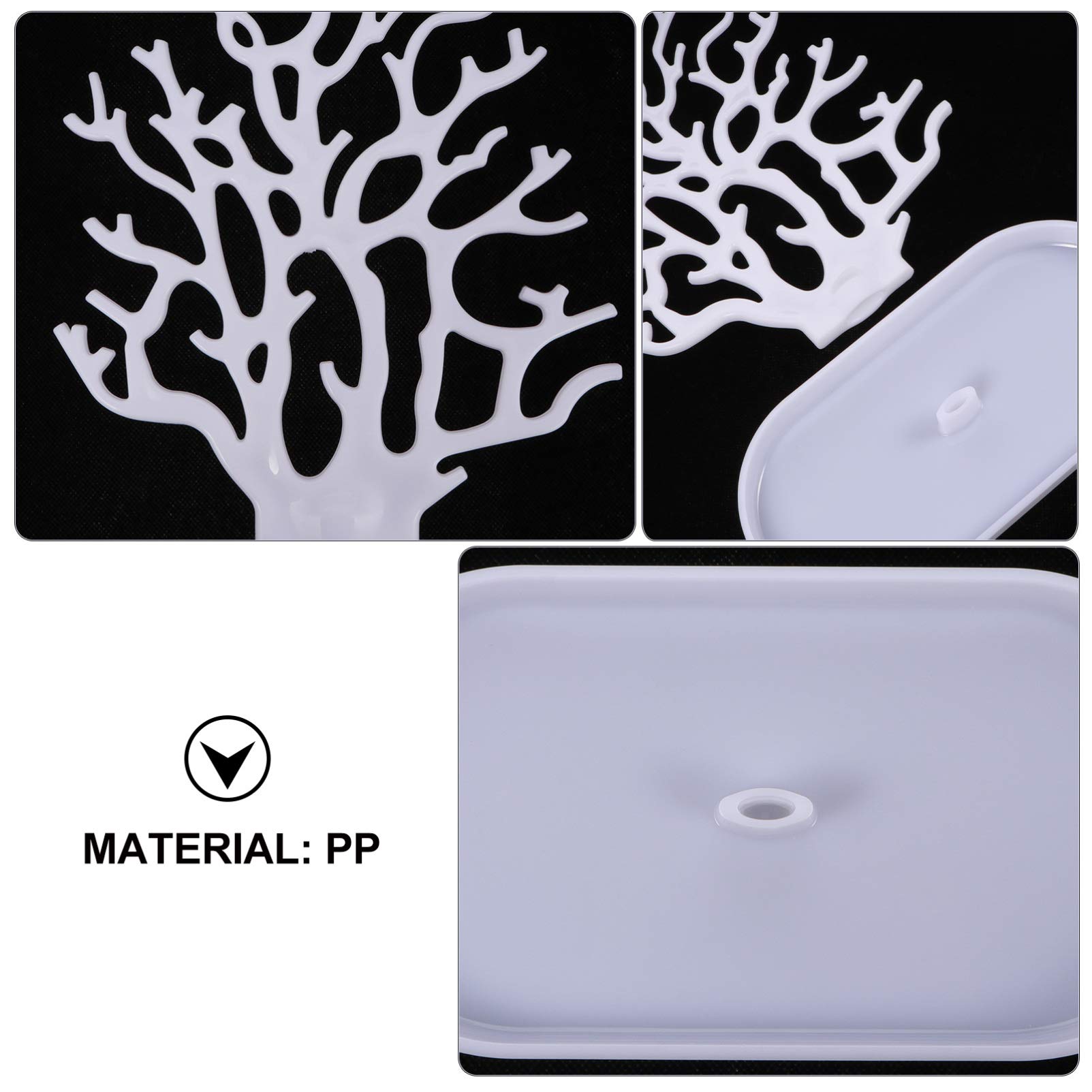 Cabilock 1 Piece White Coral Jewelry Hanger & Display Stand - Jewelry Tower Tree with Necklace & Earring Dish for Necklaces, Earrings, Rings - Perfect for Bedroom, Bathroom & Vanity Organization
