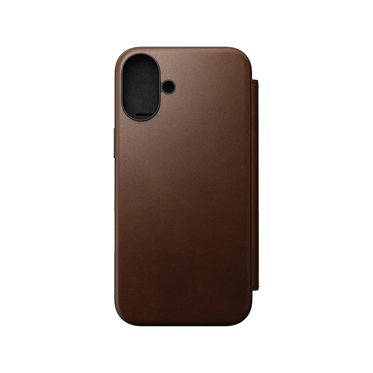 Premium Genuine Leather Folio Case for iPhone 16 Plus - Brown | Slim Protective Wallet Cover with Card Slots | Perfect for Business Professionals & Daily Commuters