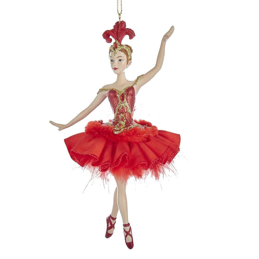 Kurt Adler 6.5-inch Resin Fire Bird Ballerina Christmas Tree Ornament - Elegant Holiday Decor for Xmas Tree, Home, and Gift Giving