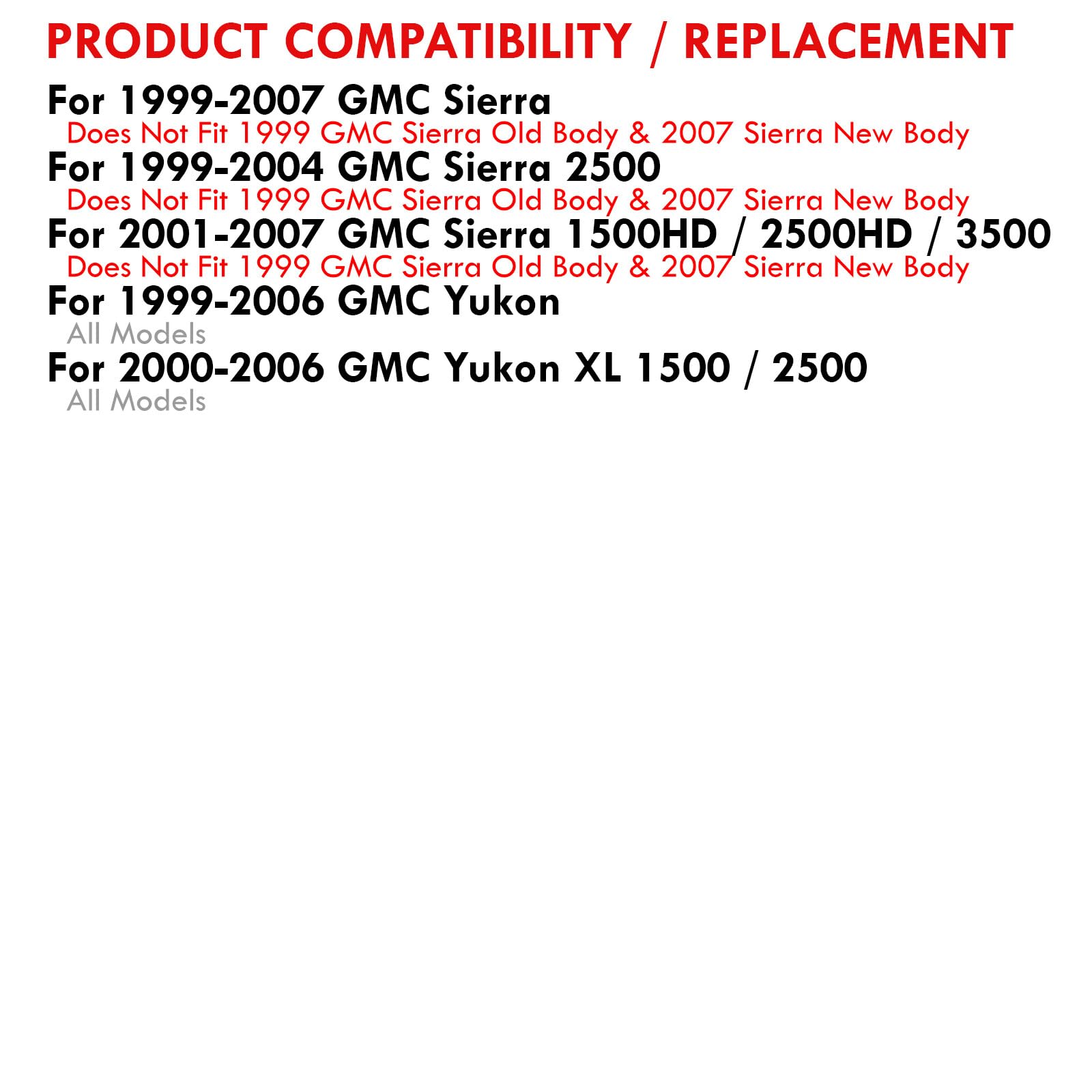 Sierra Yukon Headlight Assembly - Replacement for 2000-2007 Models - Perfect for Night Driving & Off-Road Use