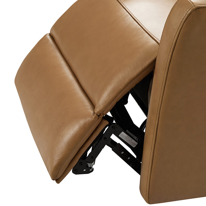 Paula Transitional Power Recliner with USB Charging Ports - Modern Electric Reclining Chair with Lumbar Support for Living Room, Home Theater & Office - Comfortable Leather Lounge Chair with Power Headrest & Cup Holder