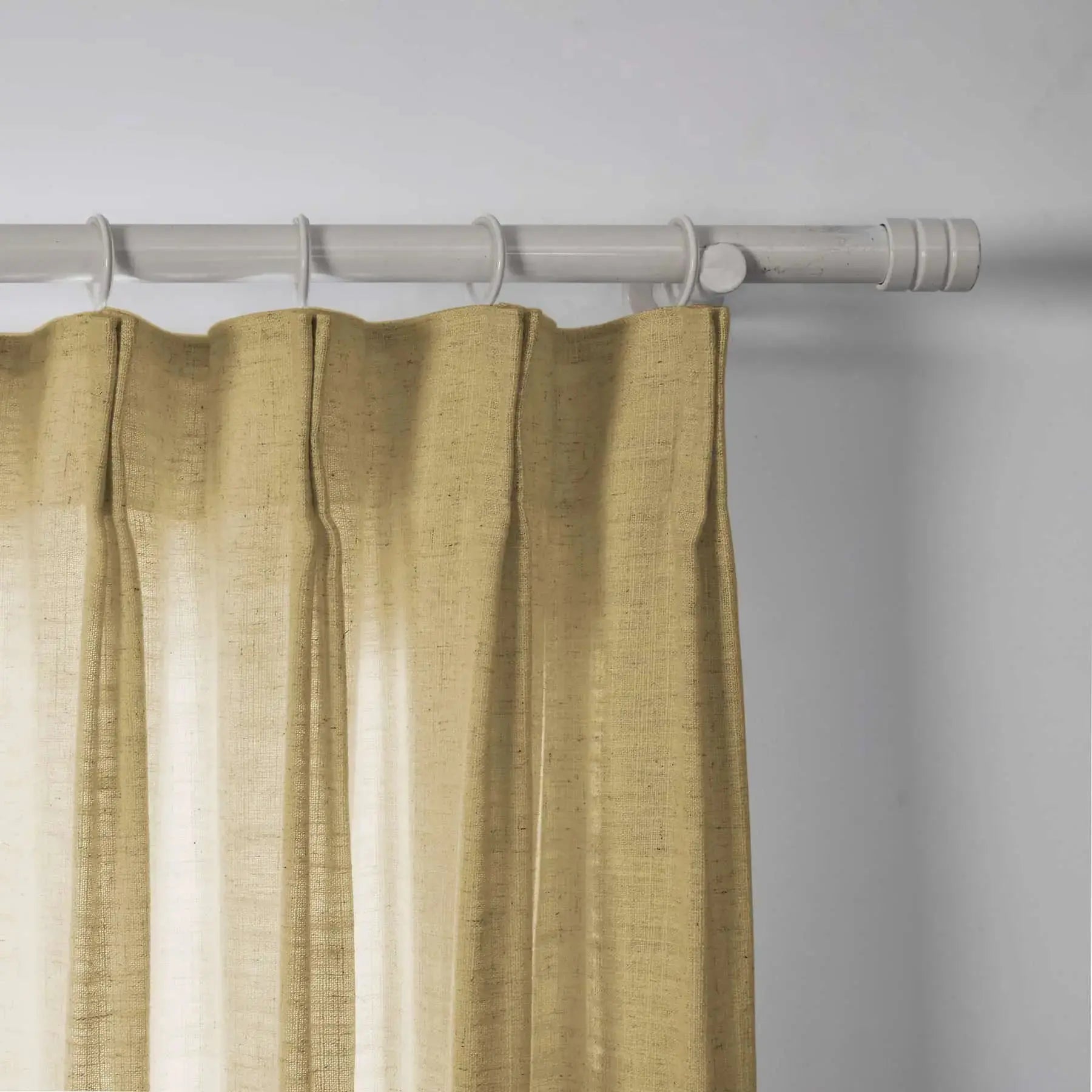 Linen Pleated Cafe Curtains for Kitchen Windows - Elegant Semi-Sheer Window Treatment for Coffee Shops, Restaurants & Home Decor