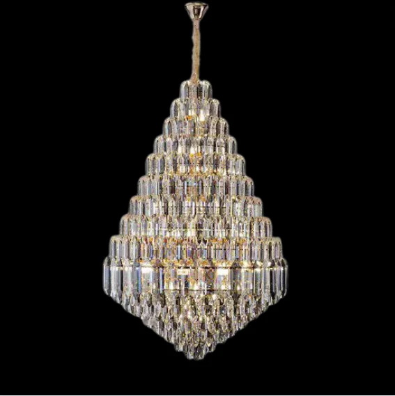 Luxury Multi-Tiered Honeycomb Crystal Chandelier - Elegant Ceiling Light Fixture for Living Room, Dining Room, Foyer | Perfect for High Ceilings, Weddings & Luxury Home Decor