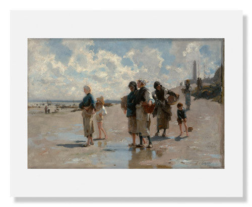 John Singer Sargent 'Fishing for Oysters at Cancale' Art Print - Famous Impressionist Painting Reproduction - Perfect for Home Decor, Office Wall Art & Gift Ideas
