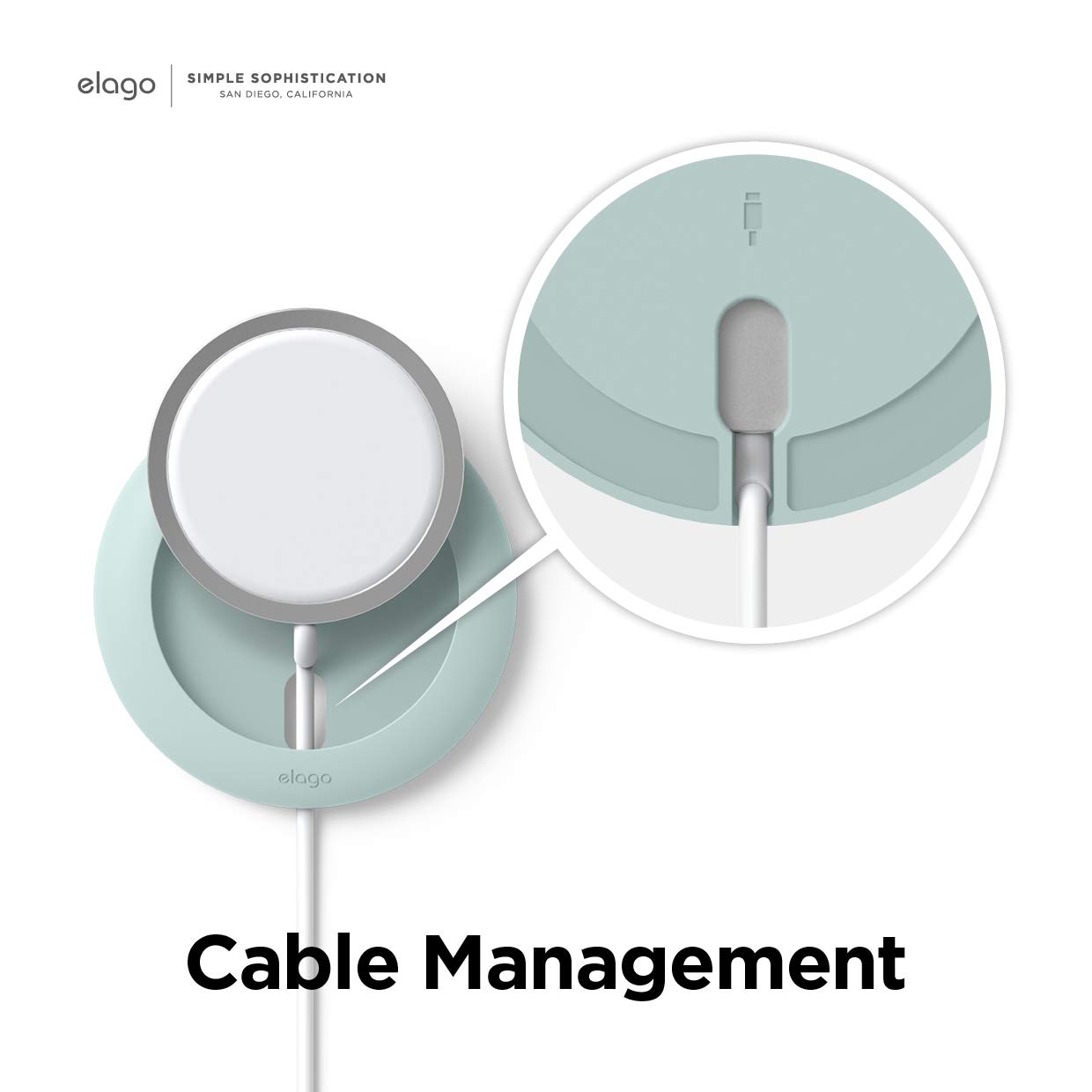 elago Magnetic Wireless Charging Pad - Compatible with MagSafe Charger for iPhone 16/15/14/13/12 Series, AirPods Pro & AirPods 3/4 - Anti-Slip Charger Stand with Strong Magnets (Mint Green) | Perfect for Bedside, Office Desk & Car Dashboard Charging