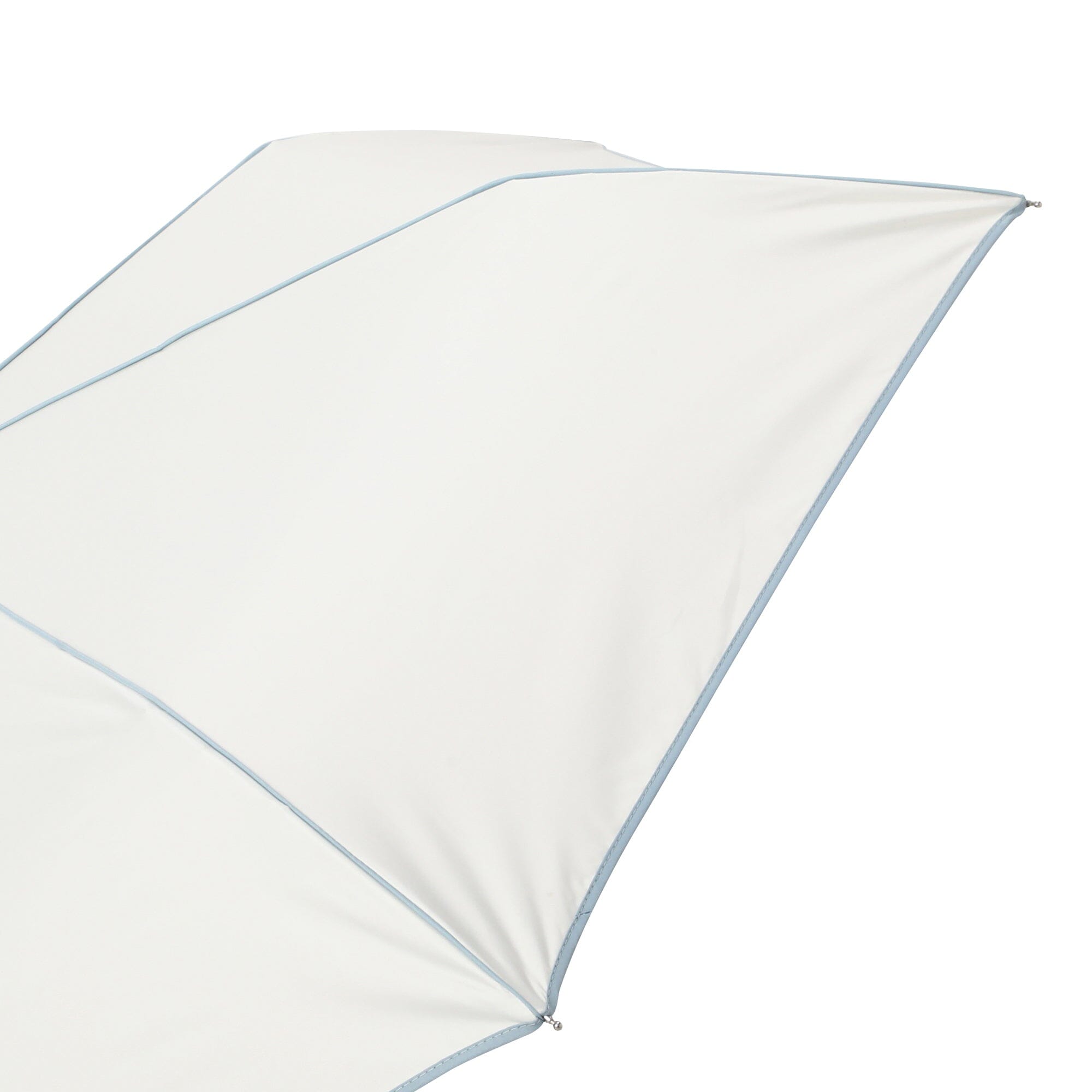47cm White Blackout Piping Folding Umbrella - Compact Travel Umbrella for Rain & Sun Protection - Perfect for Commuting, Outdoor Events & Beach Trips