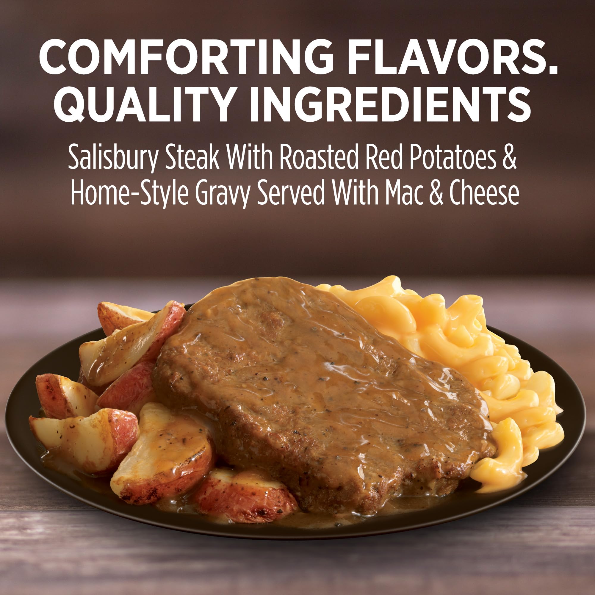 Marie Callender's Salisbury Steak with Roasted Potatoes - 14 oz Frozen Dinner | Easy Microwave Meal for Busy Weeknights & Family Dinners