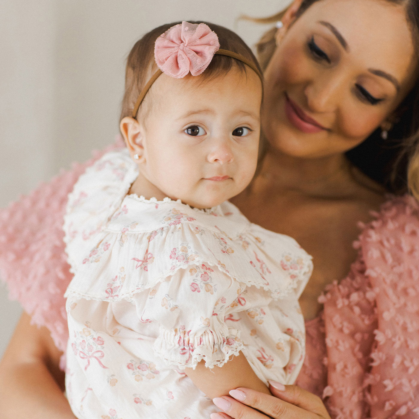 Eva Romper with Bow - Floral Ditsy Print - Natural Cotton Baby Outfit for Girls - Perfect for Spring Photoshoots & Casual Playdates