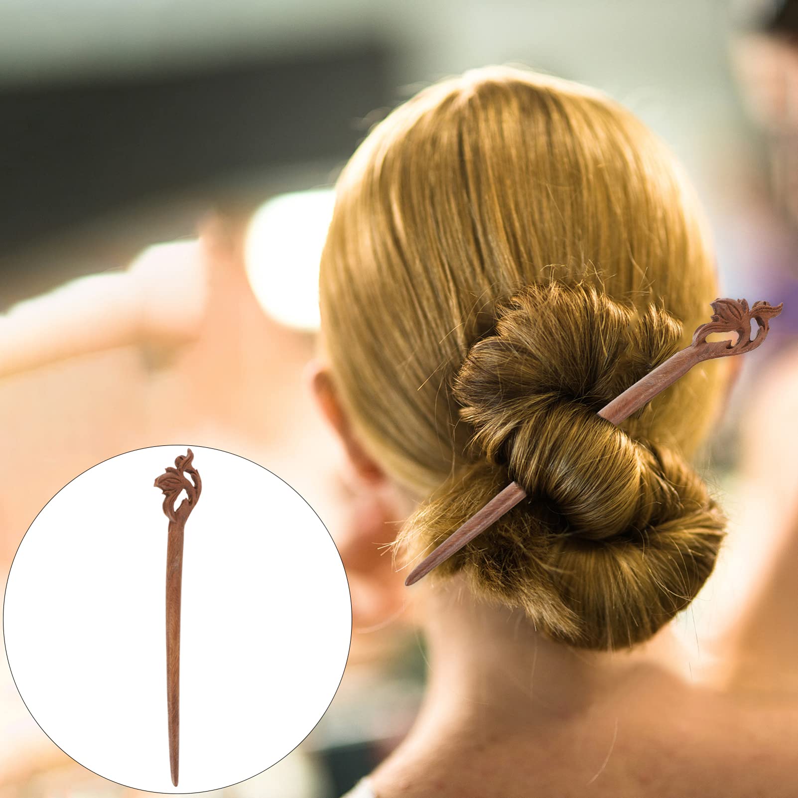 Wowobjects® Chinese Style Wooden Hair Stick - Elegant Hair Pin & Chopstick for Women | Perfect for Updos, Bun Hairstyles & Traditional Chinese Fashion