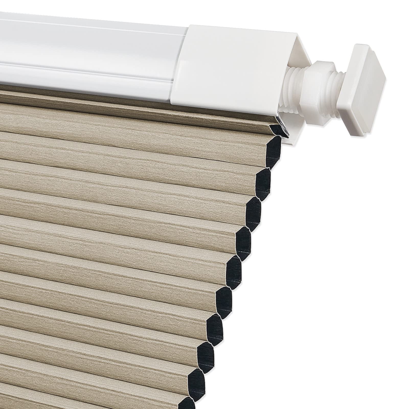 Keego Blackout Honeycomb Blinds for Windows - Single Cell Cellular Shades with Noise Reduction, Insulated & Energy-Saving - Perfect for Office, Bedroom, Nursery & Classroom (Beige, 59