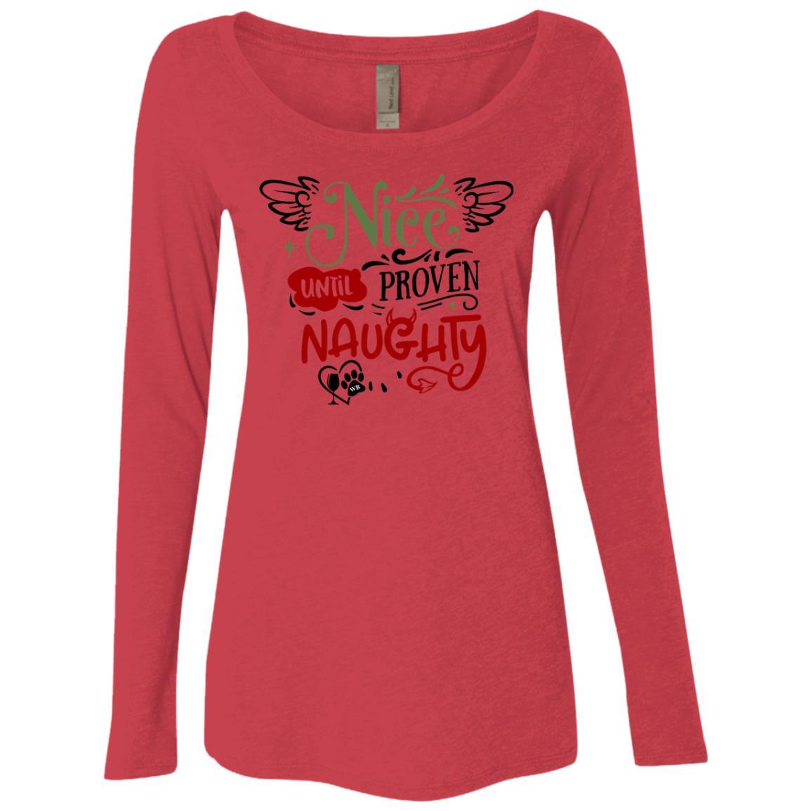 WineyBitches.Co Women's Long Sleeve Scoop Neck Tri-Blend T-Shirt - Soft & Comfortable for Casual Wear, Lounge & Everyday Outfits