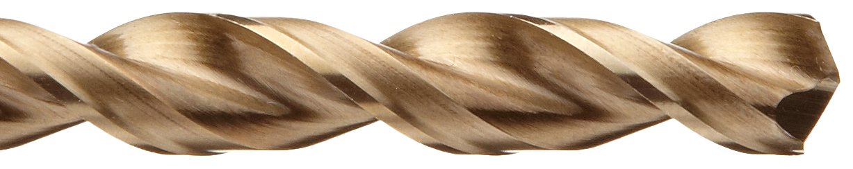 Cleveland 2575 Cobalt Steel Drill Bits - 10-Pack #30 Wire Size | Gold Oxide Finish, 135° Notch Point, Parabolic Flute | Ideal for Metalworking, Woodworking & DIY Projects