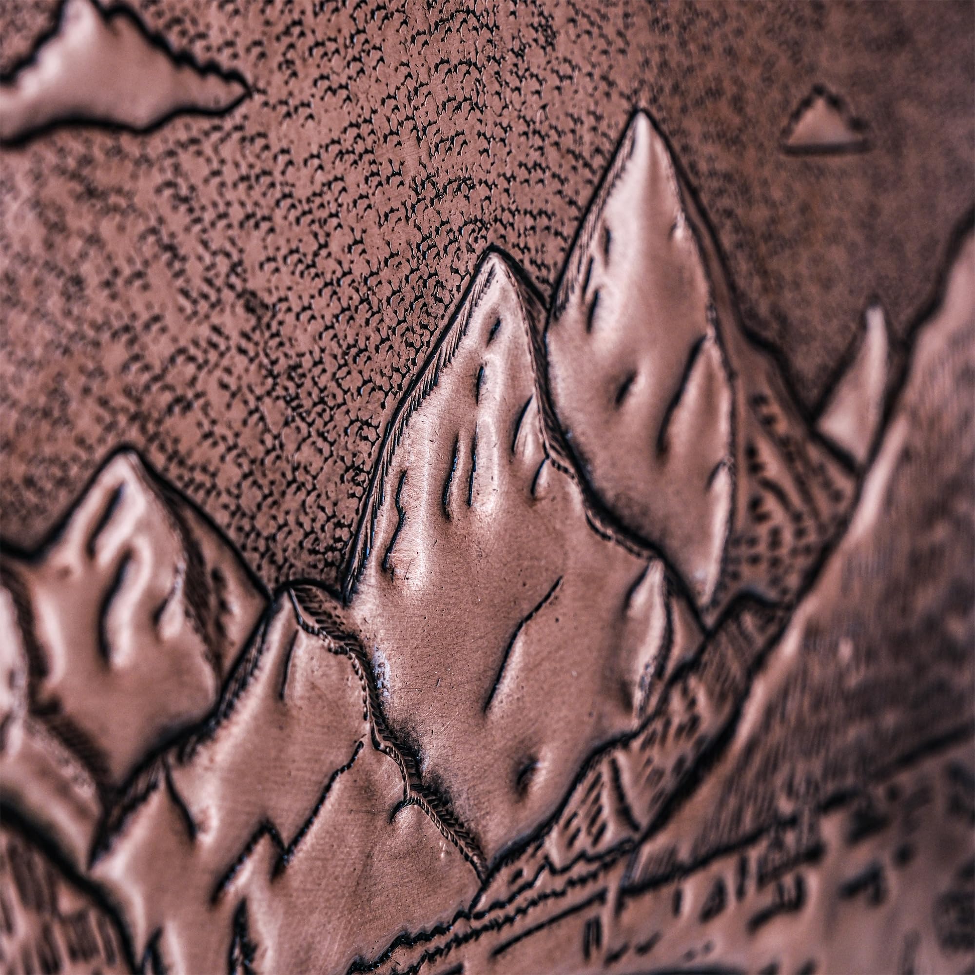 Rocky Mountains and Lake Landscape Custom Copper Kitchen Backsplash Panel - Handmade Copper Backsplash Tile for Indoor & Outdoor Wall Decor - Perfect for Modern Kitchens, Bathrooms, and Patio Accents