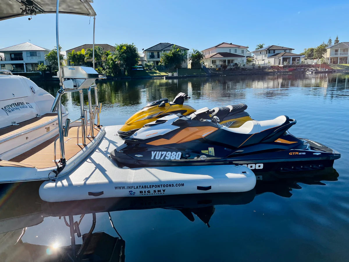 Inflatable Jet Ski Dock - Portable Floating Pontoons for Watercraft Storage & Recreation | Perfect for Lakes, Beaches & Marinas