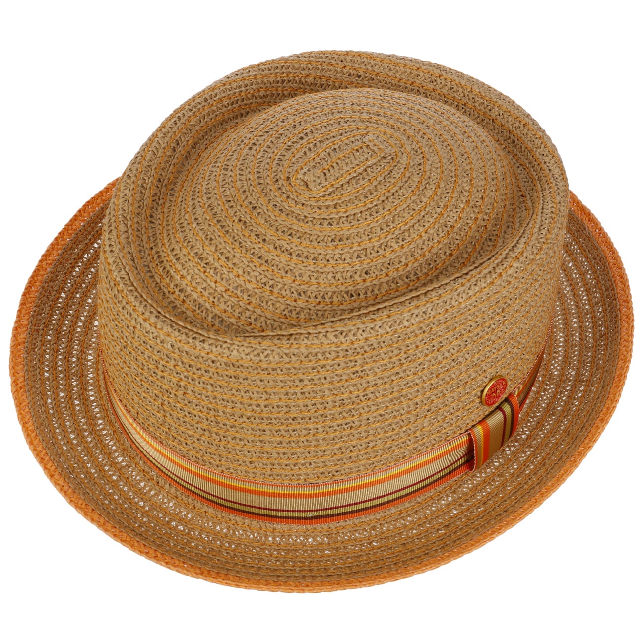 Stylish Andy Orange Pork Pie Straw Hat by Mayser - Perfect for Summer Outfits, Beach Vacations & Outdoor Events