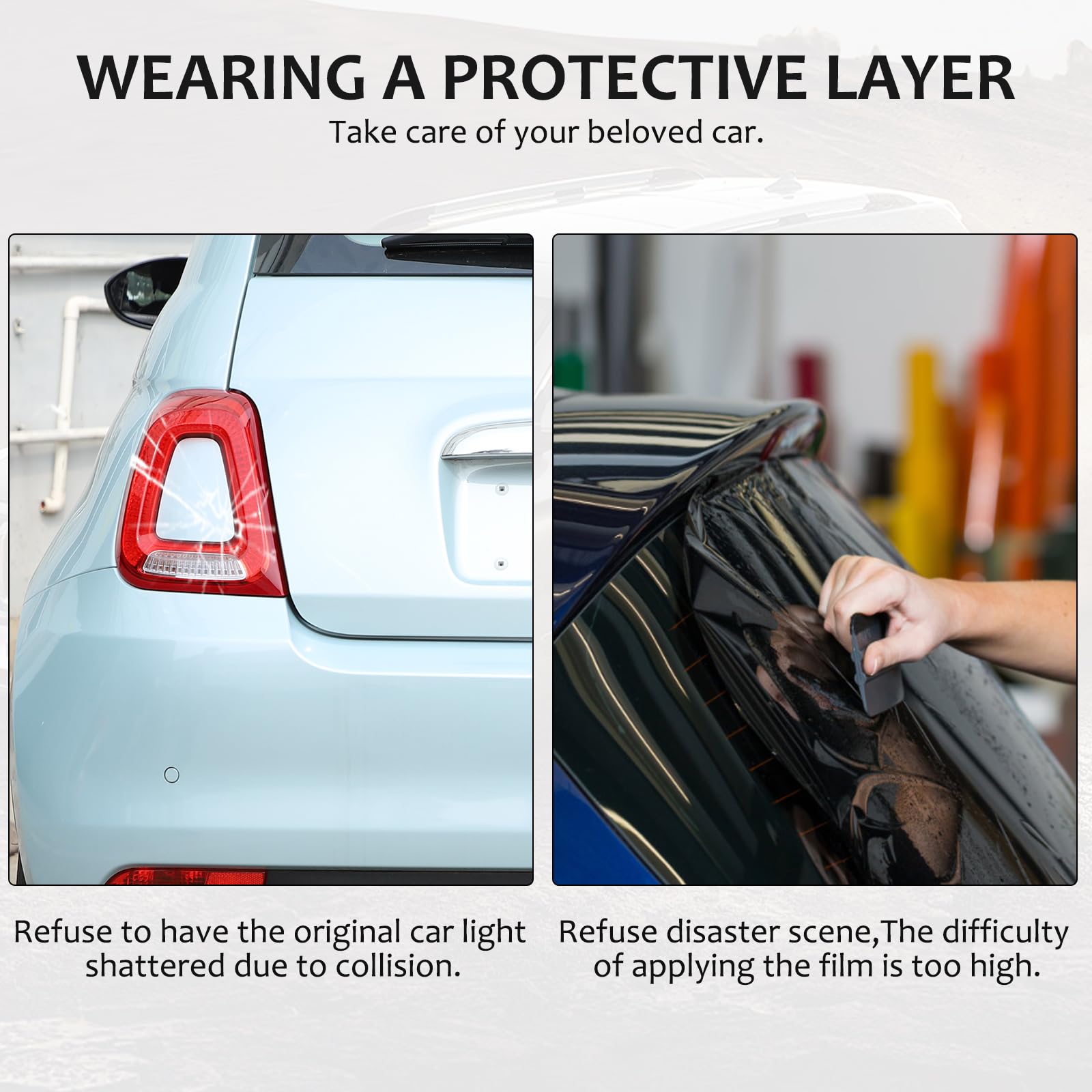 Smoked Black ABS Tail Light Cover for Fiat 500 (2016-2024) - Durable Exterior Accessory with Protective Guard Trim | Perfect for Car Customization & Night Driving Safety