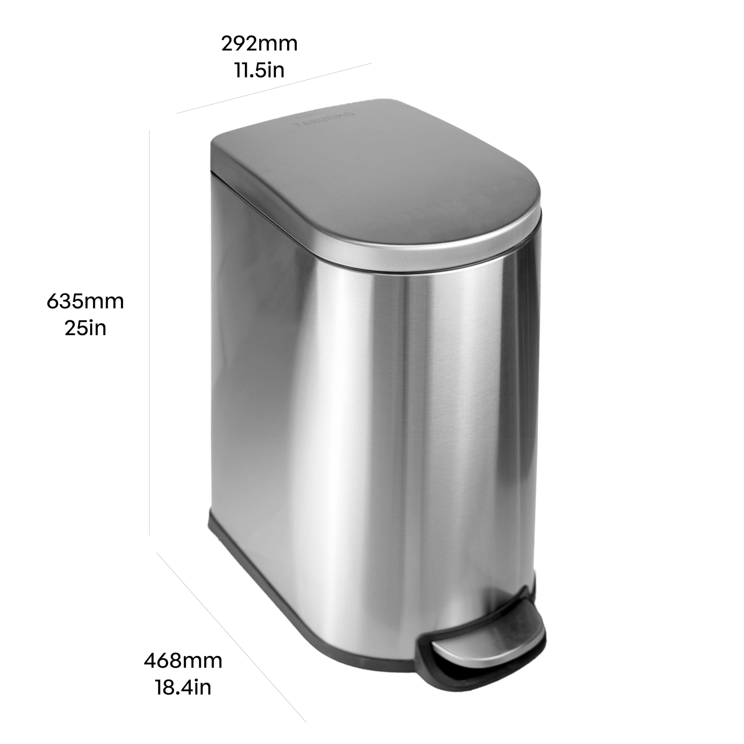 TARUNMO 10.6 Gallon (40L) Stainless Steel Kitchen Trash Can with Lid & Removable Inner Bin - Brushed Metal Garbage Bin for Home, Office, or Restaurant - Easy to Clean & Odor Control Waste Bin for Kitchen, Bathroom & Living Areas