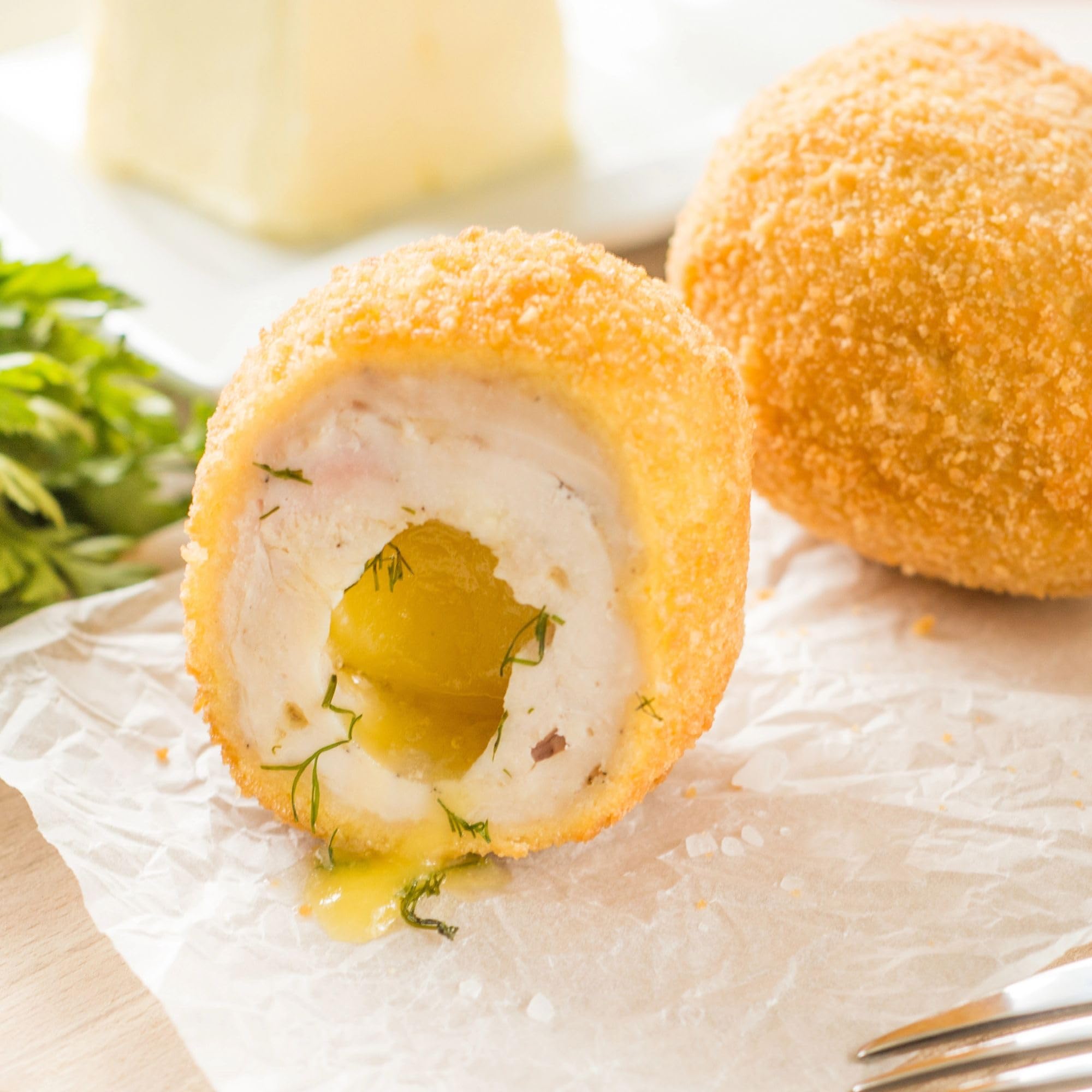 Today Gourmet Foods of NC - Homestyle Breaded Kiev Boneless Stuffed Chicken Breasts (18 Pack, 4oz Each) - Perfect for Family Dinners, Meal Prep & Quick Weeknight Meals