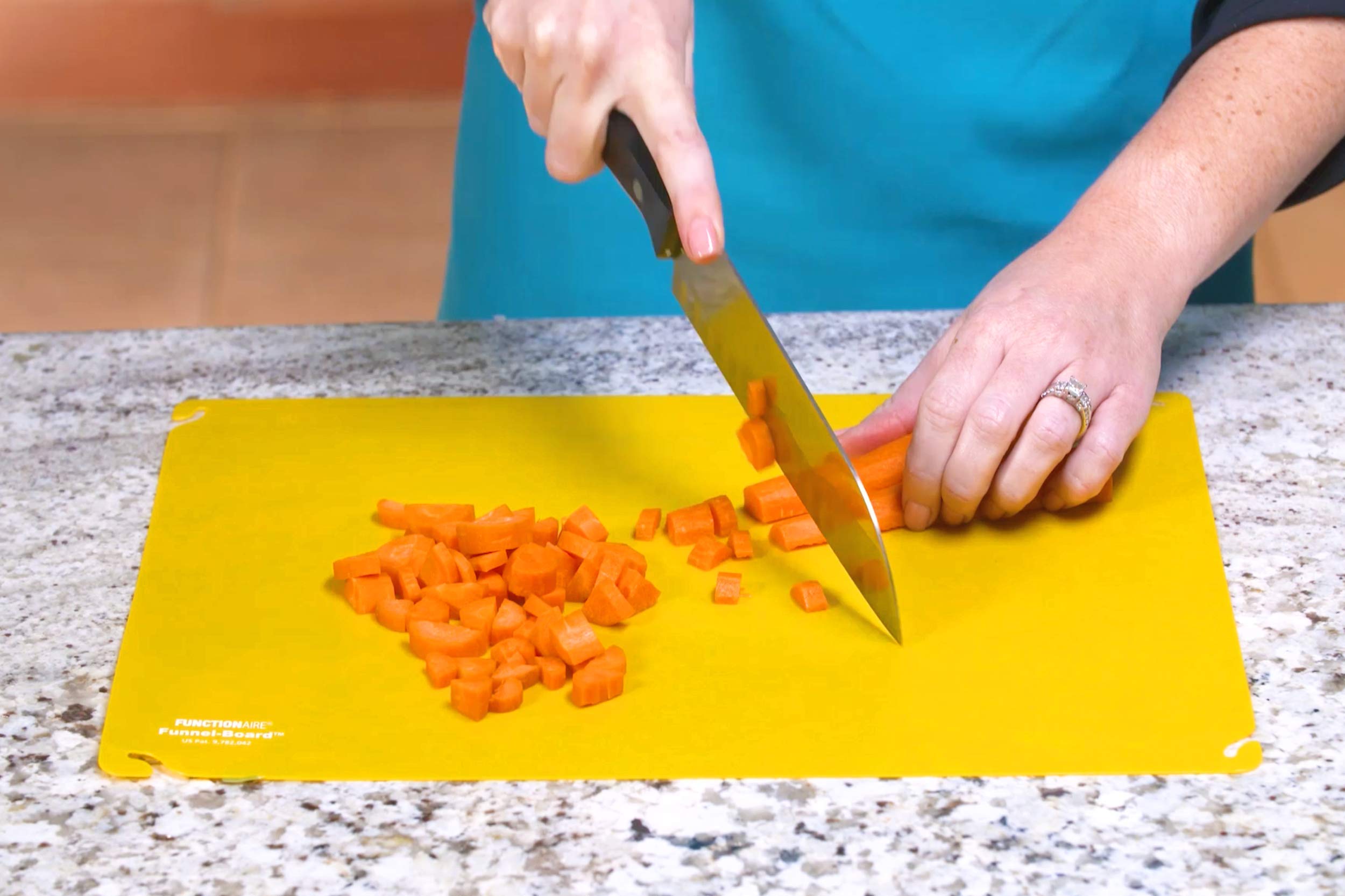 FUNCTIONAIRE Funnel-Board Kit - 4-in-1 Convertible Cutting Boards with Funnel & Scoop Functions | Includes No-Tool EZ Mount Cabinet Door Storage Holder | Perfect for Kitchen Prep, Baking & Small Space Organization