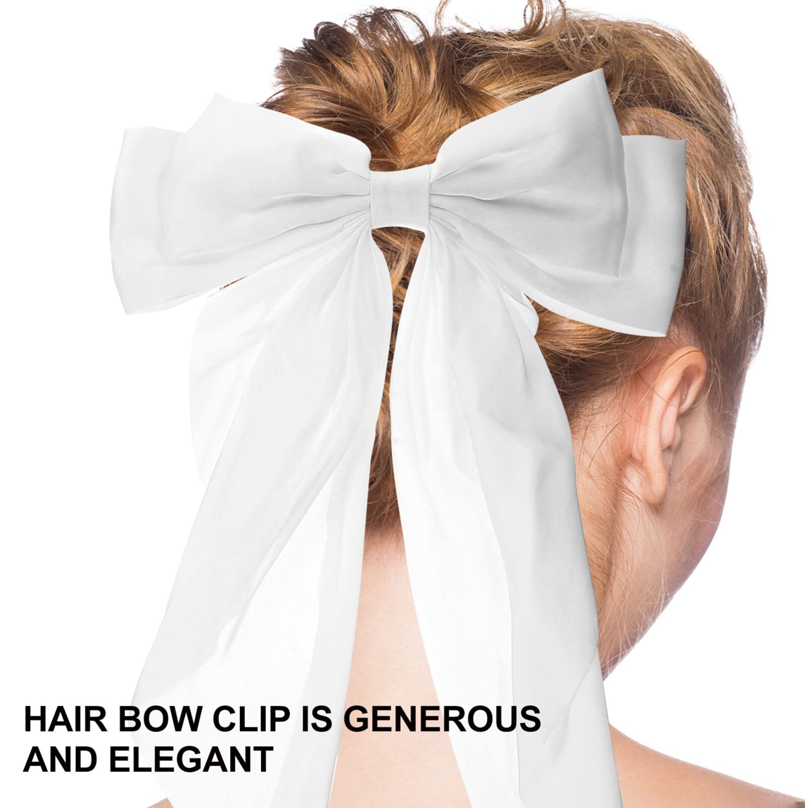 EXCLUZO 2-Pack Large Satin Layered Hair Bows with Barrettes - Elegant Hair Clips for Women & Girls - Perfect for Weddings, Parties, and Everyday Fashion Accessories