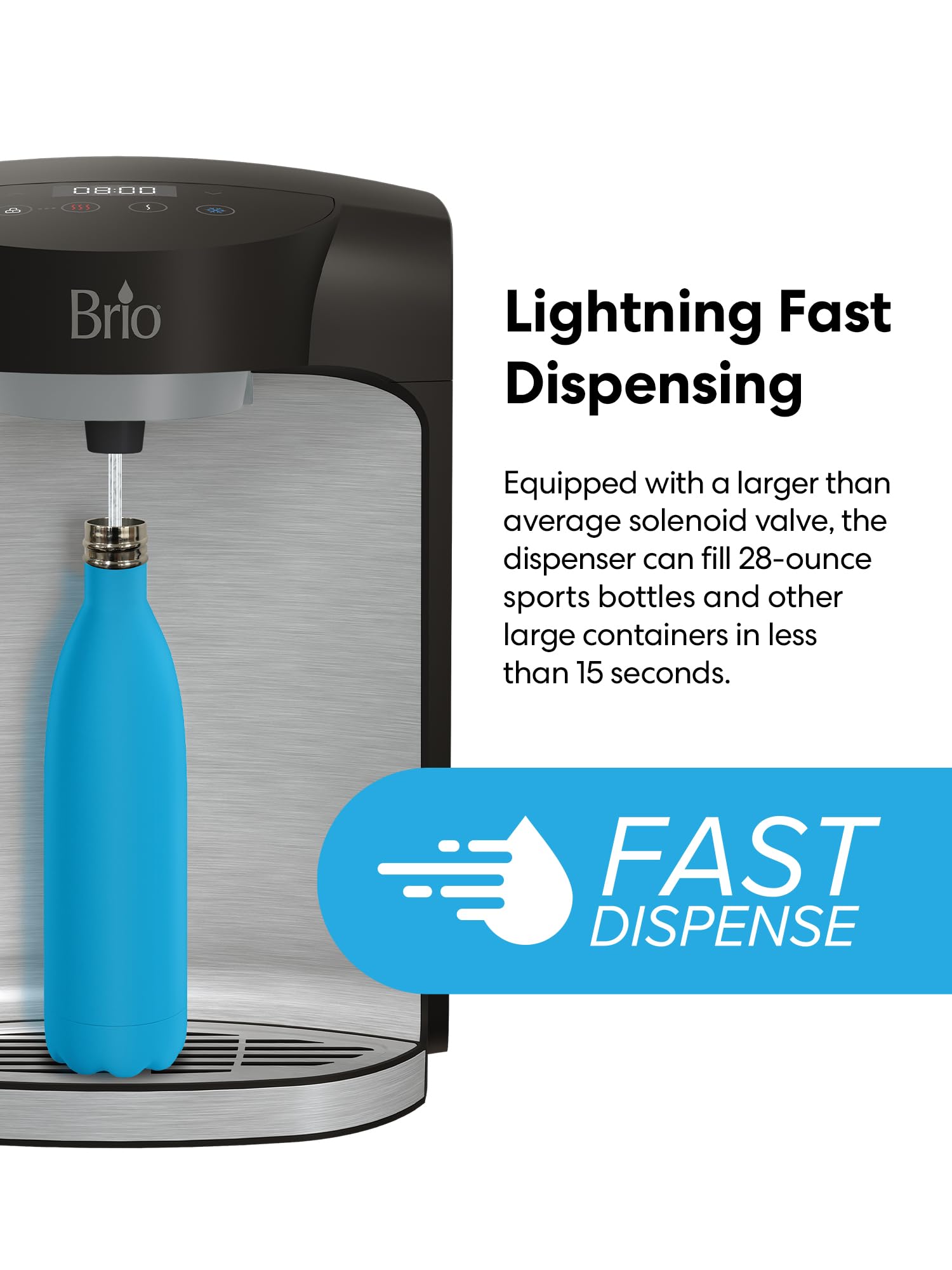 Brio 800 Series Countertop Water Cooler - Pure Drinking Water for Home & Office
