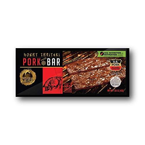 Golden Nest Pork Jerky Bar - Gluten Free, Non-GMO Honey Glazed - Perfect for Hiking & Snacking