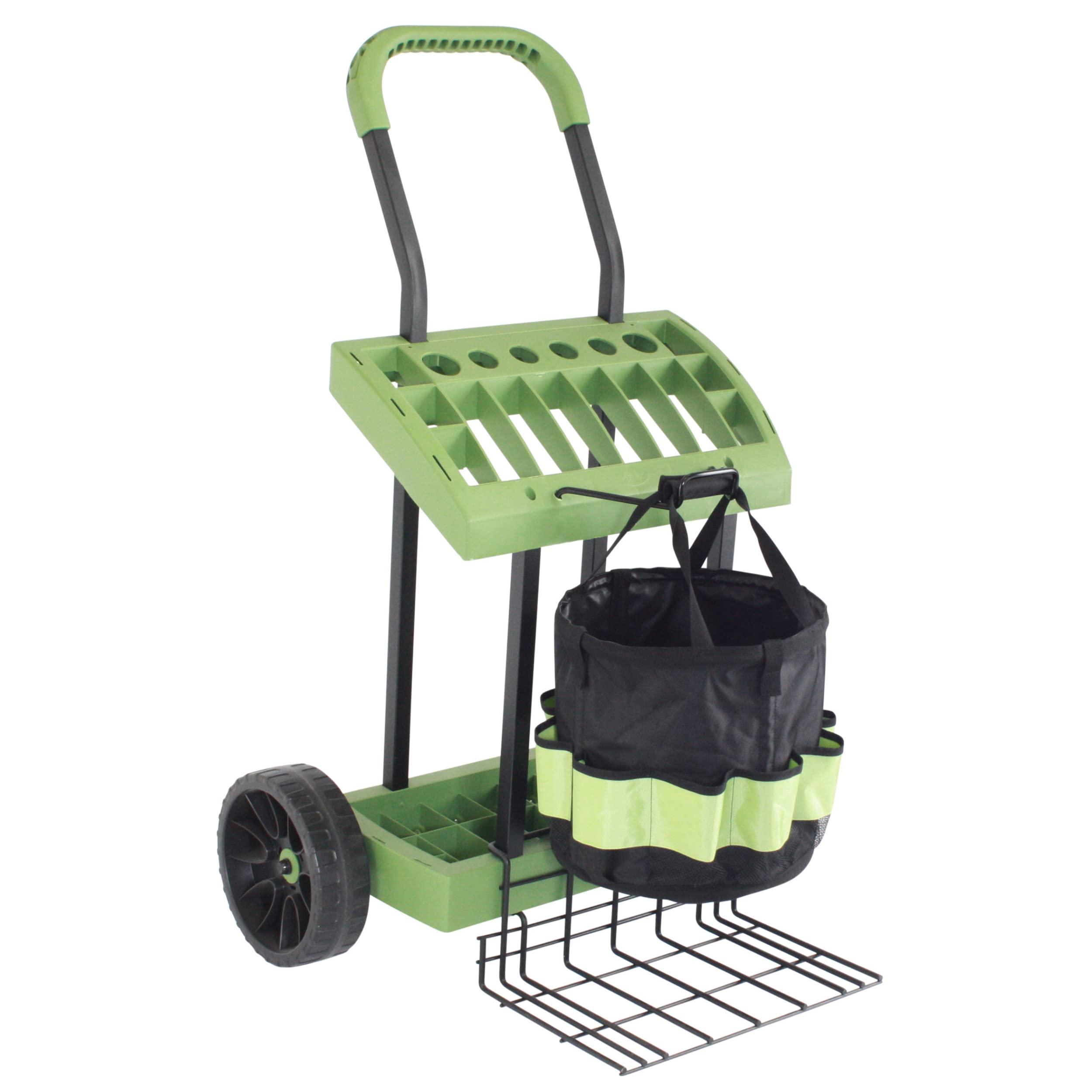 Vertex EX630 Rolling Tool Cart with Load Toter Lift Plate - Heavy Duty Garden Utility Wagon for Rakes, Shovels & Hoes - Mobile Storage & Organization Solution for Gardeners, Landscapers & DIYers - Perfect for Yard Work, Farm Use & Outdoor Projects - Made in USA
