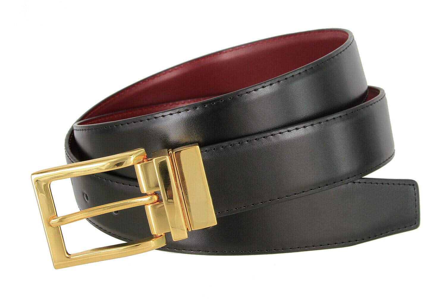 Genuine Leather Reversible Belt for Men - 1-3/8
