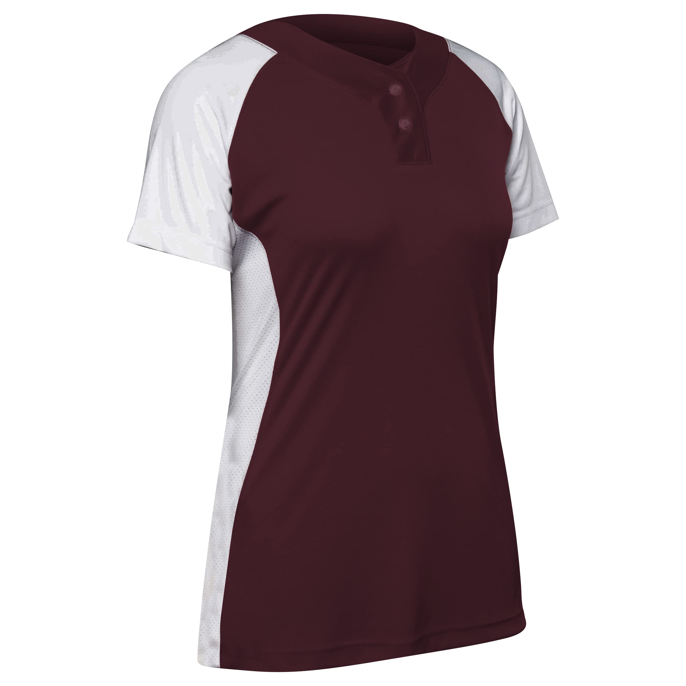 CHAMPRO Women's Standard Infinite 2-Button Short Sleeve Softball Jersey - Breathable Performance Shirt for Softball Games & Team Uniforms