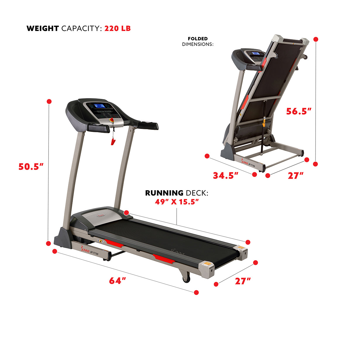 Foldable Portable Treadmill with 15% Incline & Shock Absorption - Smart Bluetooth App Connectivity for Home Gym & Small Spaces - Perfect for Walking, Jogging & Apartment Workouts