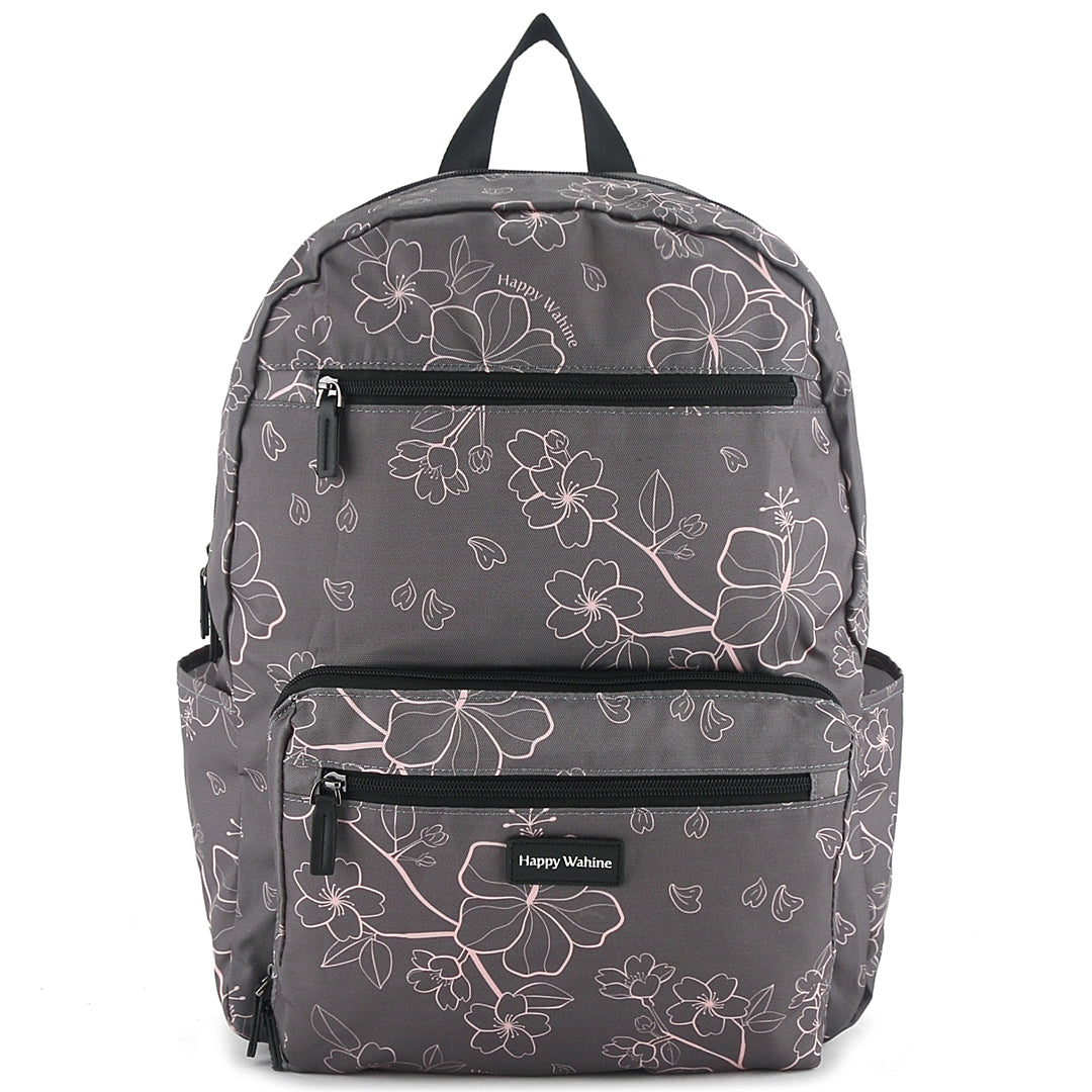 Melanie Sakura Grey Backpack - Stylish & Durable School, Travel & Work Bag for Women & Girls