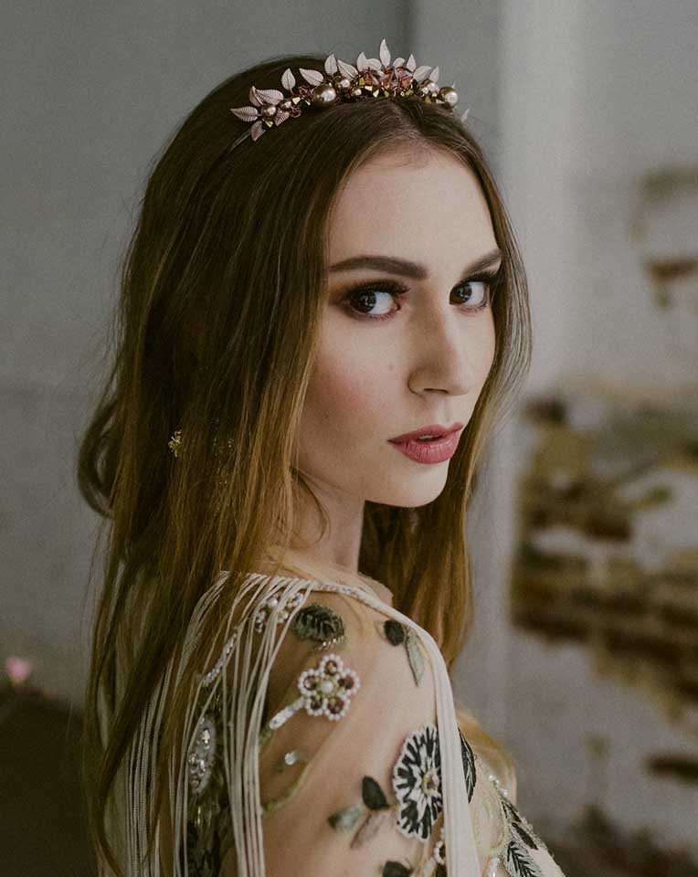 Elegant Rose Gold Leaf Bridal Headpiece - 'Amara' Wedding Crown by Kezani | Perfect for Brides, Race Day Events & Special Occasions