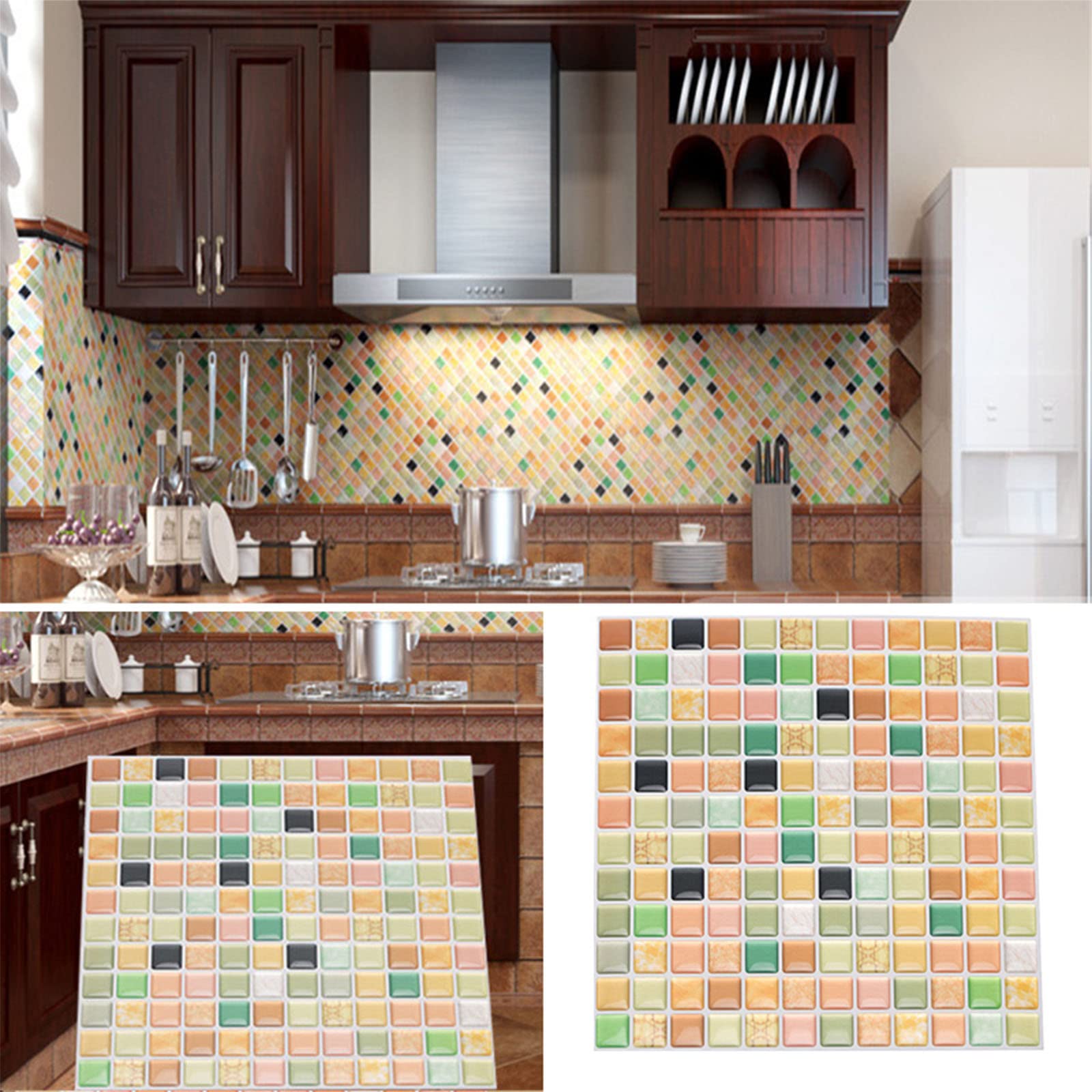 3D Self-Adhesive Wall Panels - Peel and Stick Faux Tile Wallpaper for Home Decor, Living Room, Kitchen & TV Background (5-Pack) - Easy DIY Installation for Modern Interior Design
