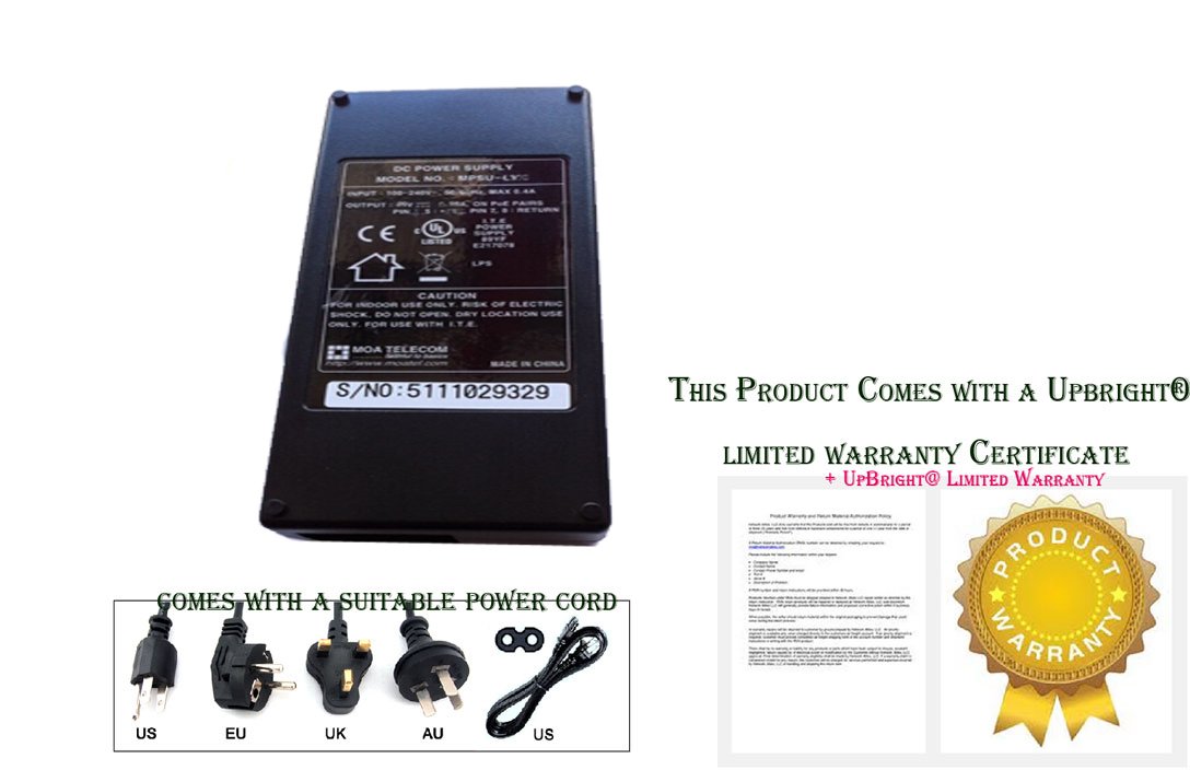 UpBright 48V AC/DC Adapter for Mitel 5212 5224 5312 IP Phone - Dual Mode SIP VoIP Power Supply with PoE Injector (Compatible with Part# 50004890 50005847) - Perfect for Office VoIP Phone Systems and Home Business Communication Setups