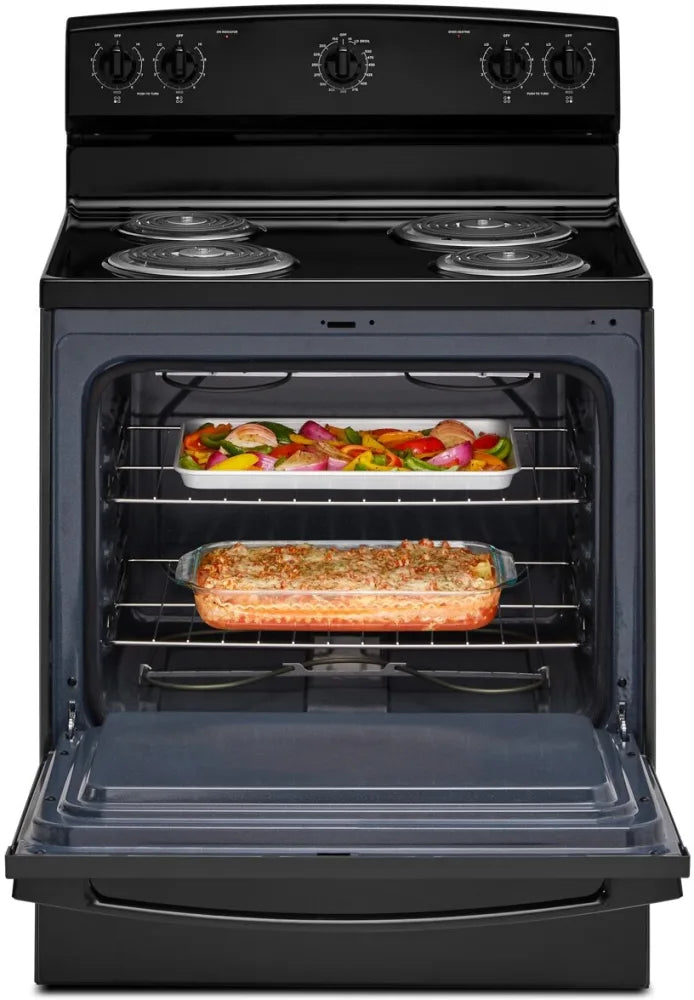 Amana ACR4203MNB 30 Inch Electric Range with Easy-Clean Glass Door - Perfect for Modern Kitchens & Effortless Cooking
