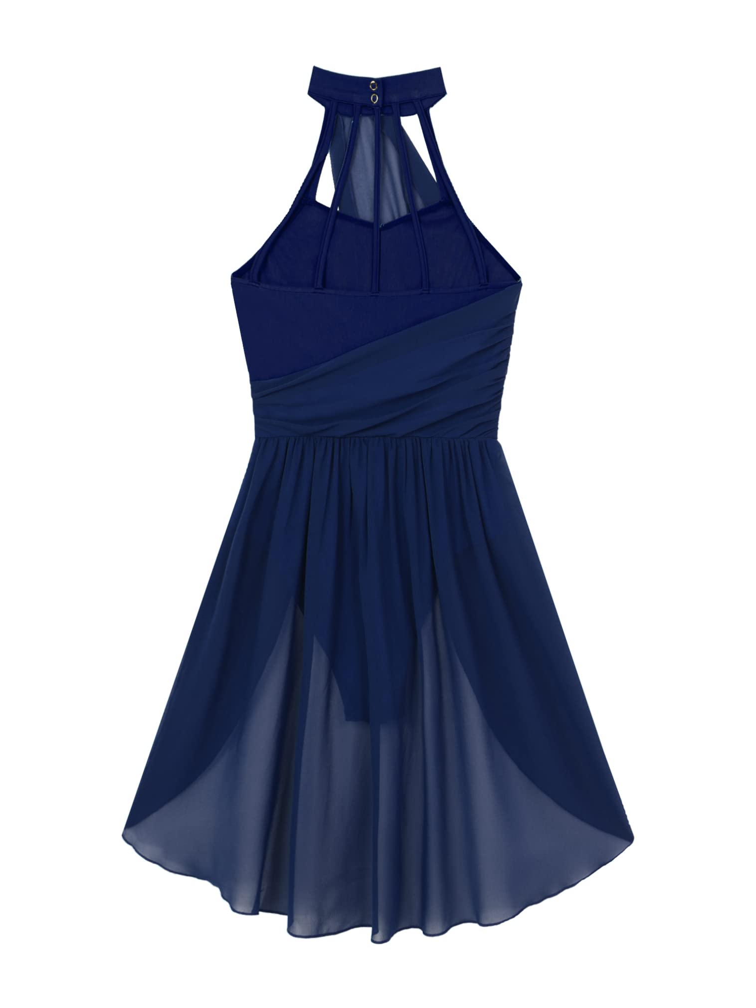 FEESHOW Women's Lyrical Ballet Dance Dress - Halter Neck Leotard for Contemporary & Modern Dance Performance - Perfect for Recitals, Competitions and Dance Classes