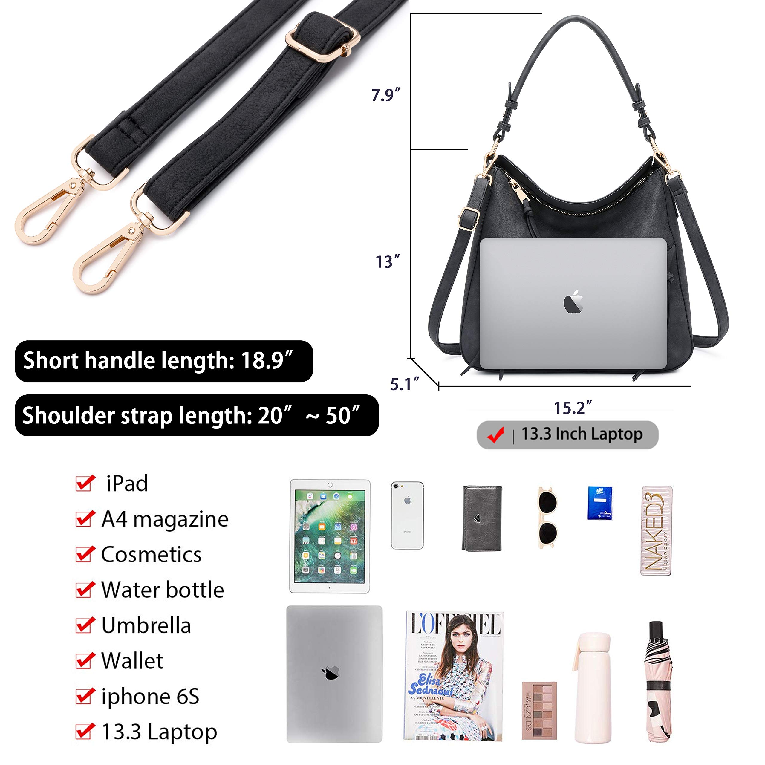Stylish Hobo Bags for Women - Faux Leather Boho Shoulder Bag & Crossbody Purse - Fashionable Handbags for Everyday Use, Work, and Travel