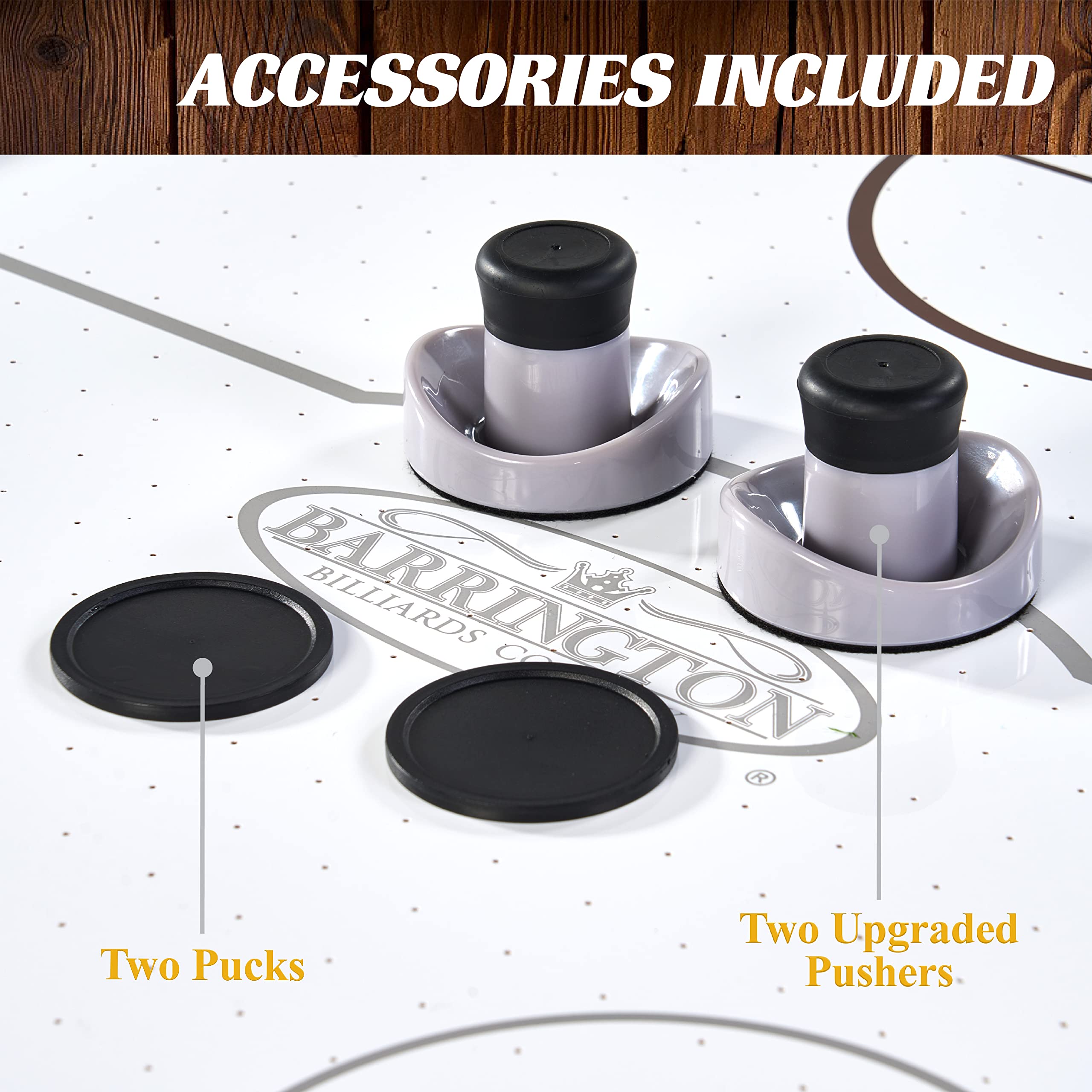Barrington Billiards Air Hockey Table with 2 Mallets, 4 Pucks & Scoring System - Premium Family Game Room Table for Kids & Adults - Perfect for Basement, Rec Room & Arcade Fun