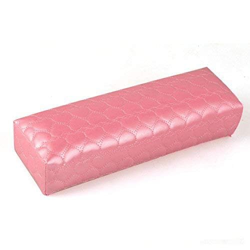 THR3E STROKES PU Leather Nail Pillow Hand Rest - Detachable Manicure Armrest Cushion for Nail Art & Salon Supplies (Pink) - Perfect for Gel Polish, Acrylic Nails & Professional Nail Technicians