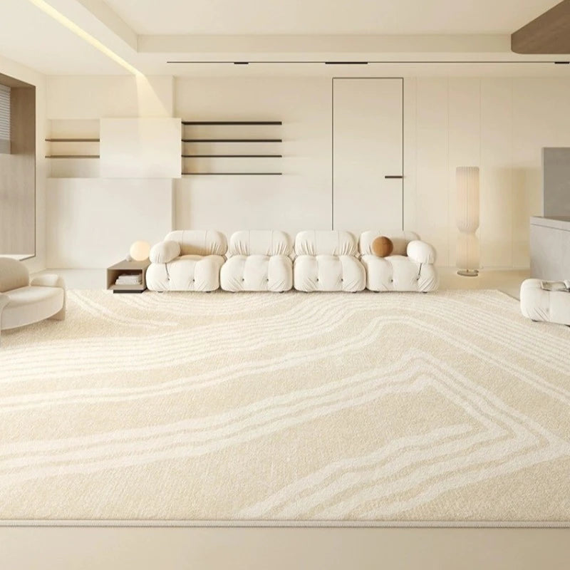 Nathalie Serenity Wave Waterproof Antibacterial Area Rug - Non-Slip Washable Indoor/Outdoor Carpet for Living Room, Bedroom, Patio & Bathroom