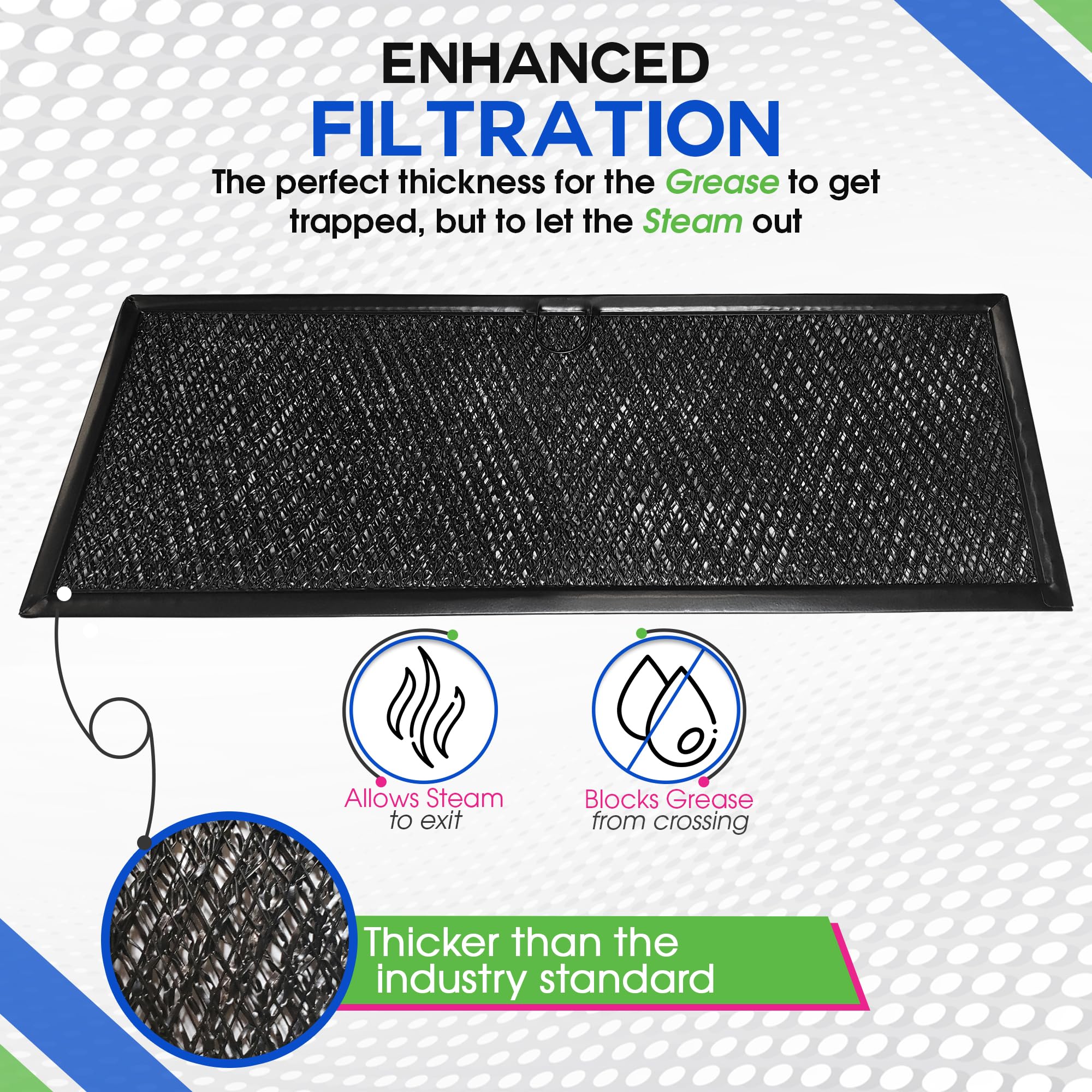**Whirlpool JennAir Downdraft Stove Filter 5.67” x 15.63” Replacement – W10240990 W10905834 Grease Screen for Cooktop Oven Vent – Black Stovetop Filter Blocks Grease & Smoke – Ideal for Kitchen Range Hoods & Downdraft Systems**