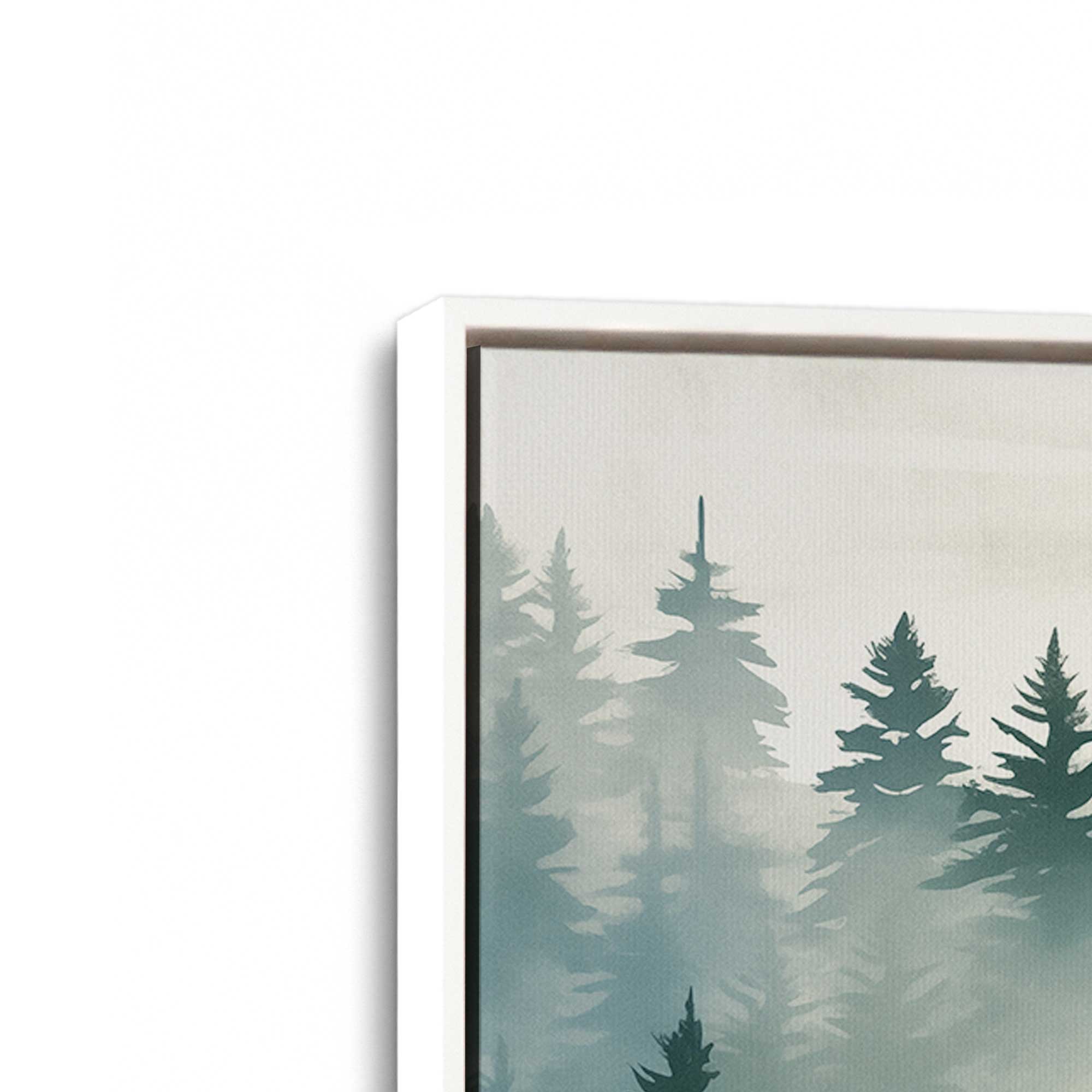 Blue Forest Mist Canvas Wall Art Print - Nature Landscape Painting for Living Room, Bedroom & Office Decor