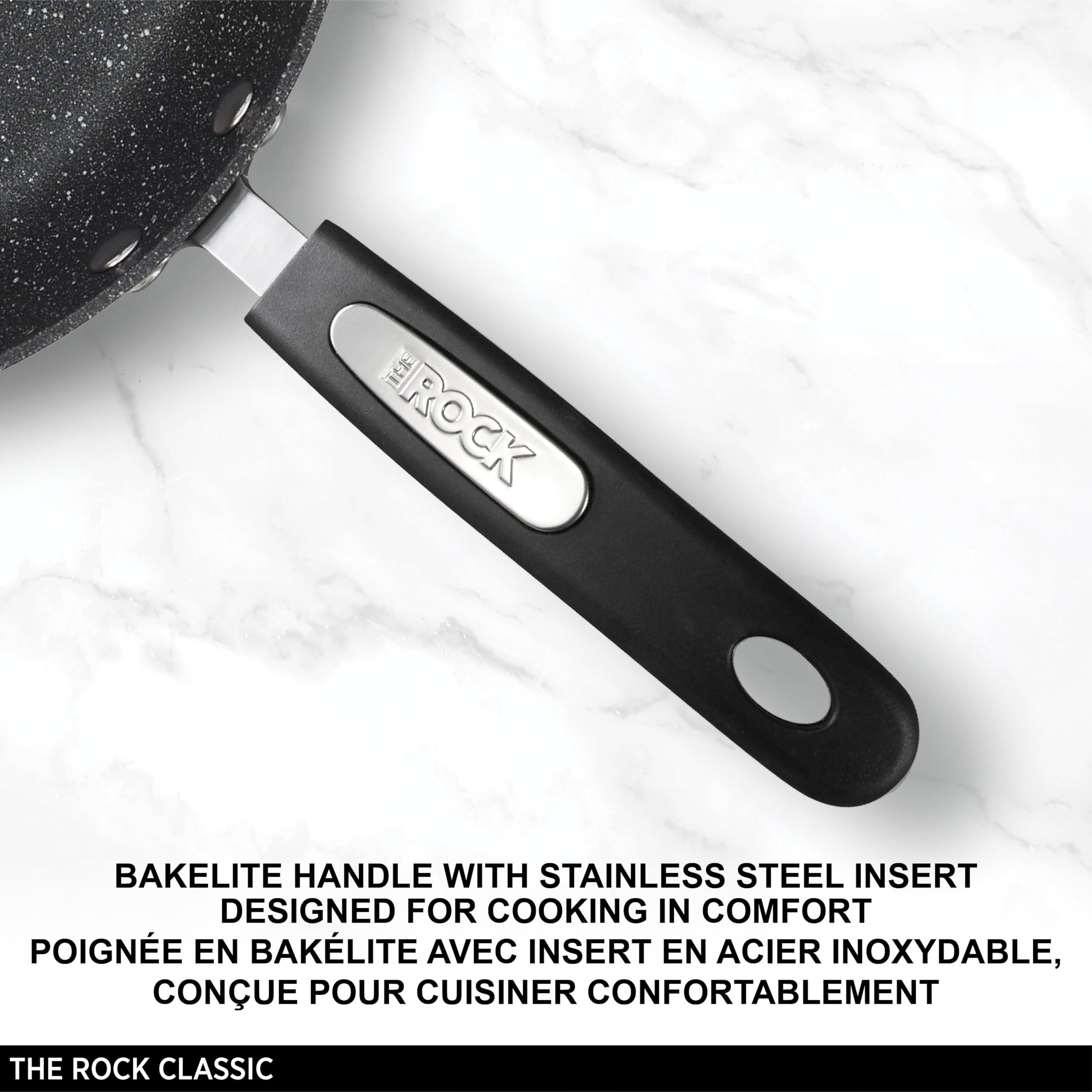 Starfrit The Rock Classic 10-Inch (26cm) Non-Stick Frying Pan - Durable Forged Aluminum Cookware - Oven Safe & PFOA Free - Easy to Clean - Perfect for Sautéing, Frying & Baking at Home
