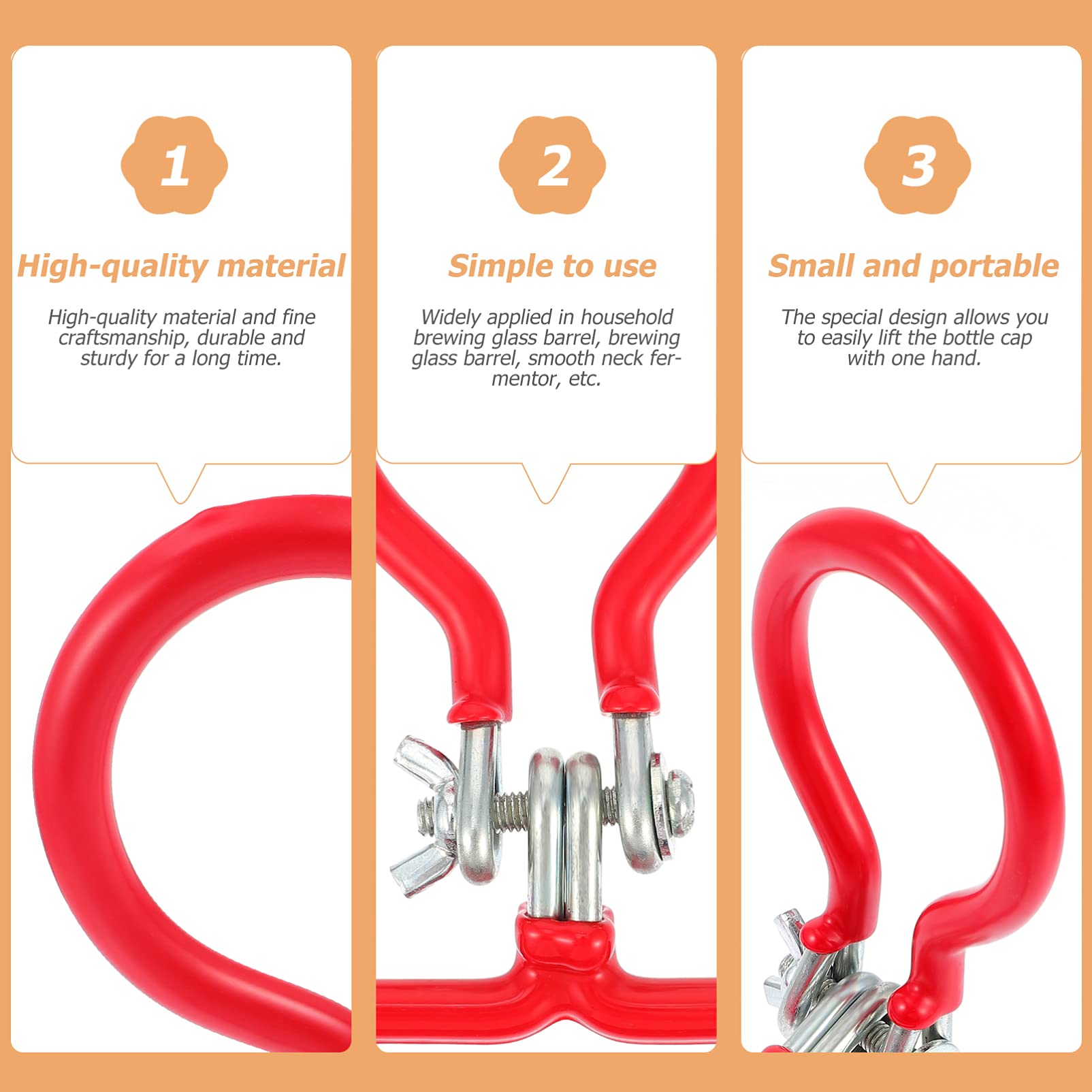 Hemoton 1-Piece Heavy Duty Iron Water Bottle Lifter - 3 Gallon Jug Handle, Carboy Holder for Glass Water Pitchers & Fermenters - Perfect for Home Brewing, Water Storage & Kitchen Use