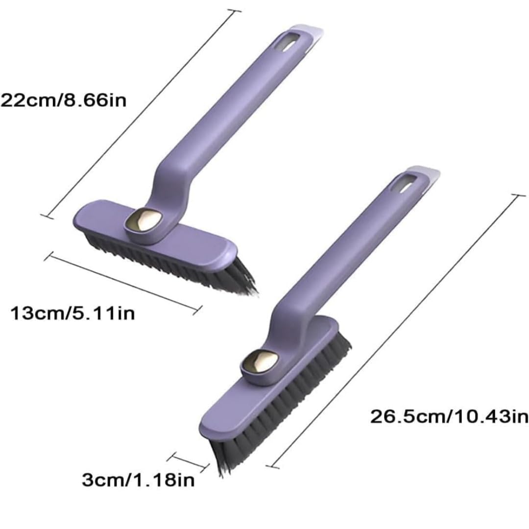 360 Degree Rotating Crevice Cleaning Brush Set - 5 Pack Multi-Purpose Hard Bristle Brushes for Tile, Bathroom, Kitchen & Hard-to-Reach Areas (Purple, Color May Vary) - Perfect for Grout Cleaning, Shower Tiles & Tight Spaces