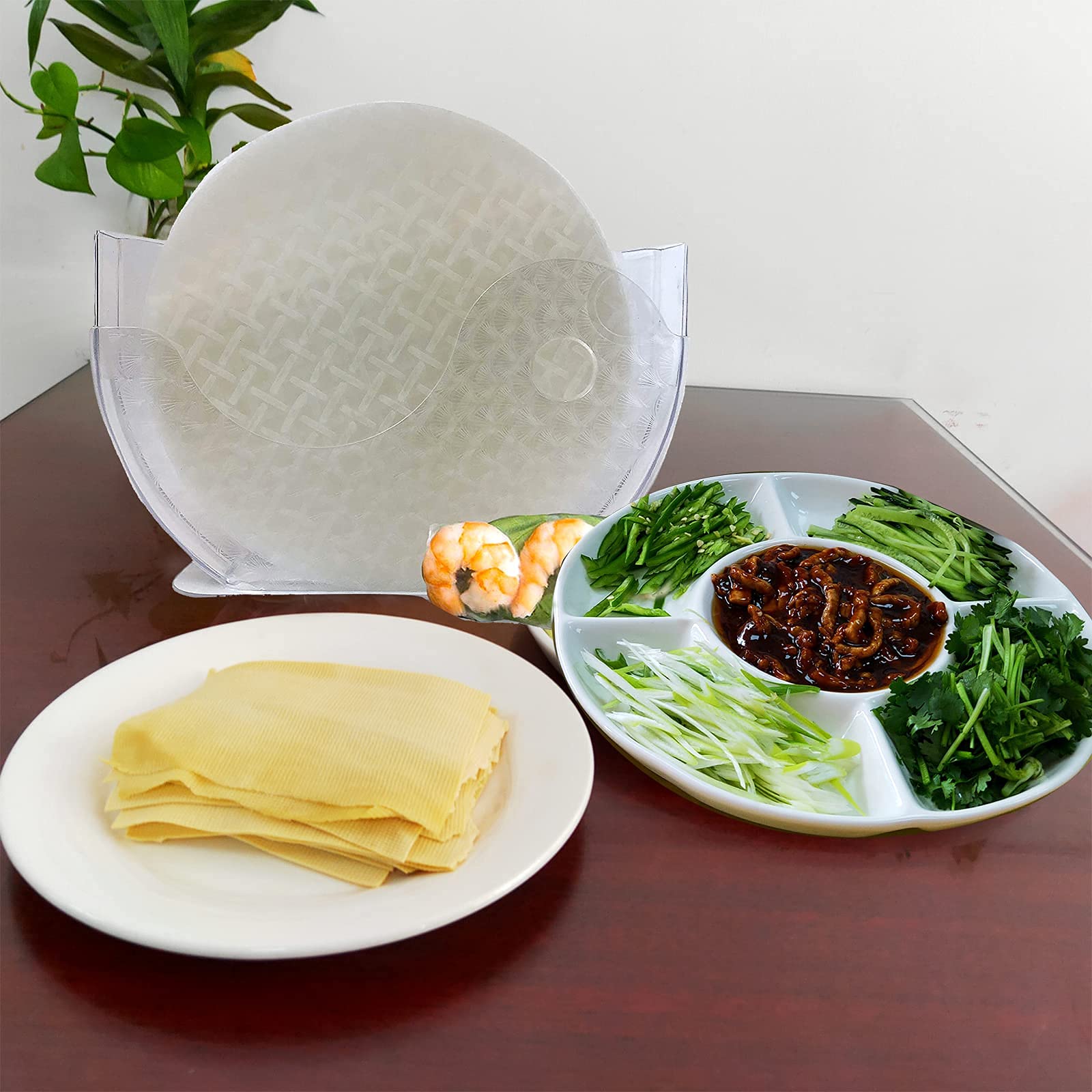 Premium Rice Paper Spring Roll Wrappers - Water Bowl Holder for Soaking & Making Fresh Summer Rolls, Egg Rolls (Rice Paper Not Included) | Perfect for Vietnamese Cuisine, Asian Cooking & Healthy Meal Prep