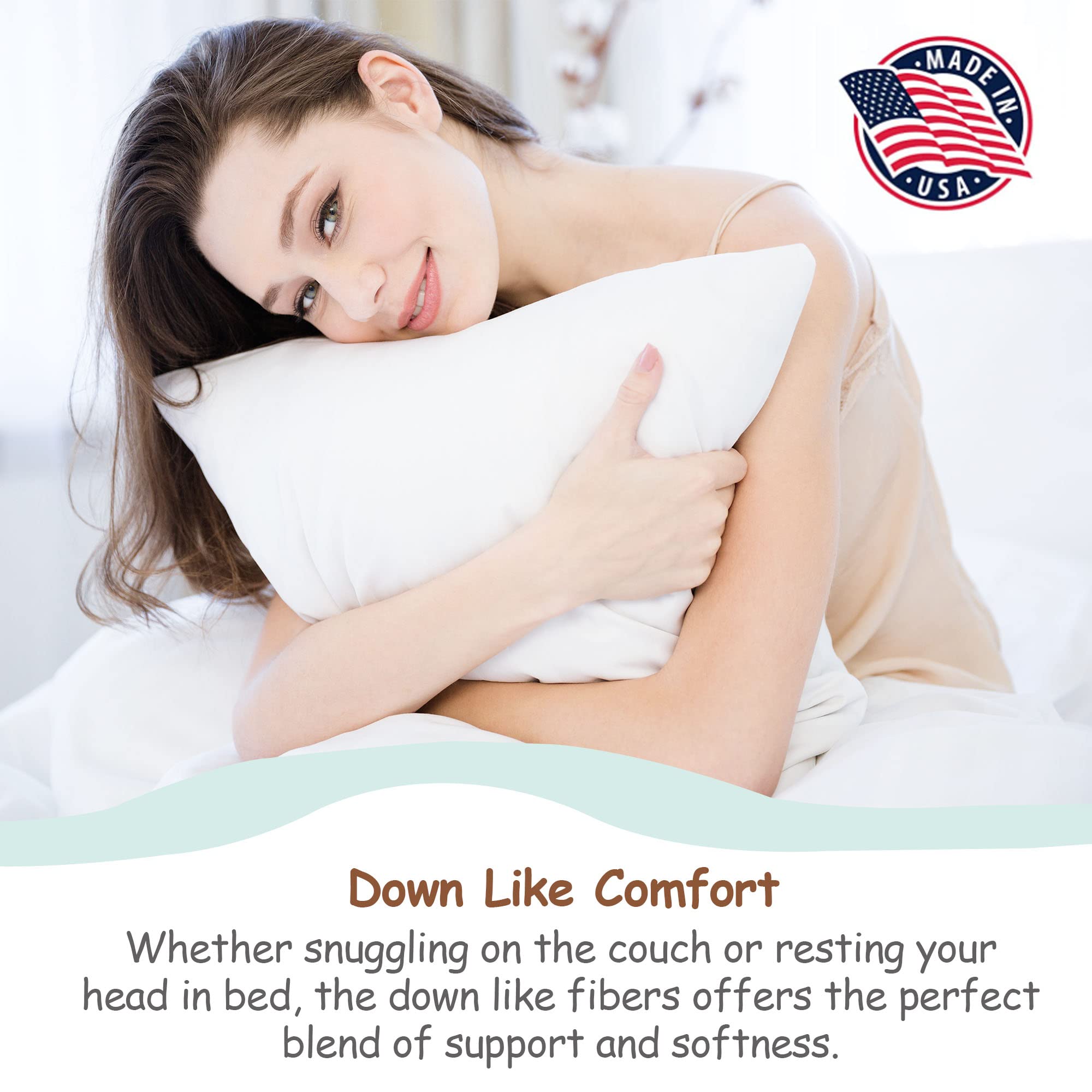 Pillowflex Synthetic Down Pillow Insert - 12x48 Inch Hypoallergenic Down Alternative Pillow, Ultra Soft Large Rectangle Body Pillow for Sleeping, Lumbar Support, Back Pain Relief - Perfect for Bed, Sofa & Home Decor